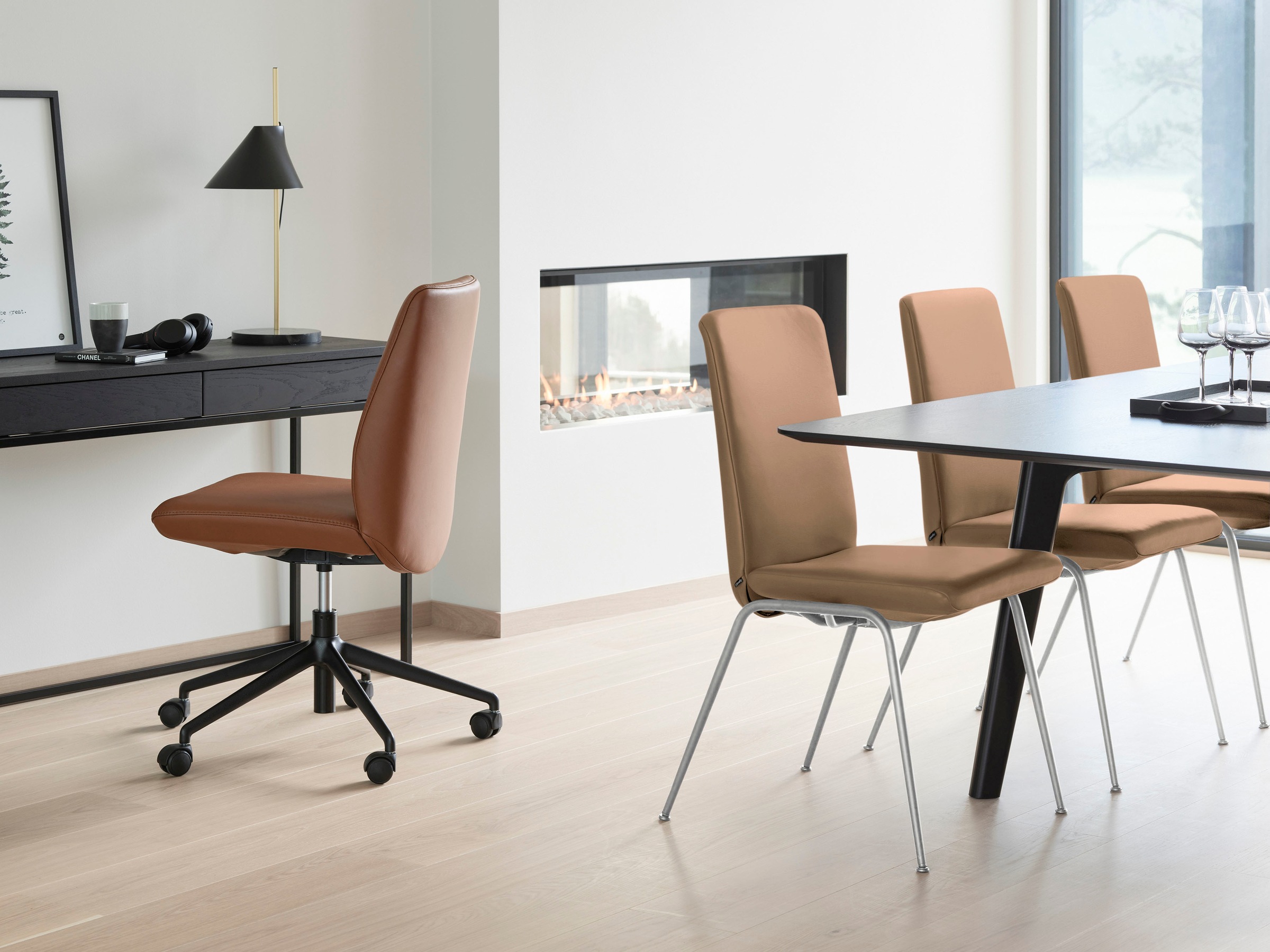 Stressless® Polsterstuhl »Laurel«, Leder BATICK, Low Back, Größe L, mit Beinen aus Stahl in Chrom matt
