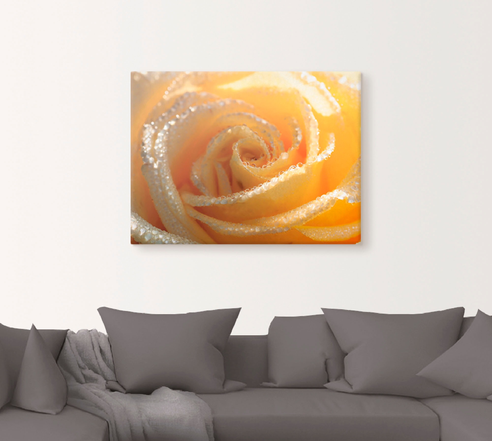 Artland Wandbild »Gelbe Rose Makro«, Blumen, (1 St.), als Leinwandbild, Wandaufkleber in verschied. Größen