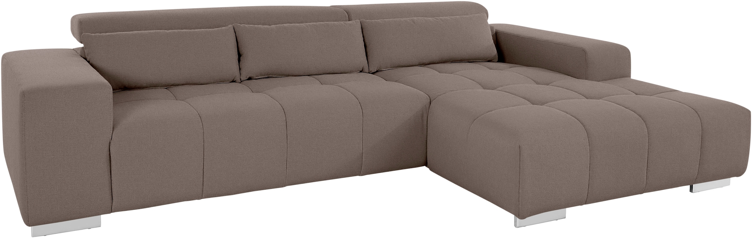 COTTA Ecksofa »Orion L-Form«, mit Recamiere, inkl. verstellbaren Kopfstützen und 3 Kissen