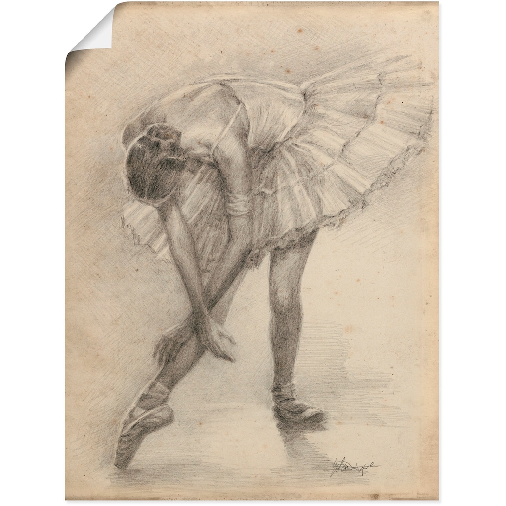 Artland Wandbild »Antike Ballerina Übung II«, Sport, (1 St.)