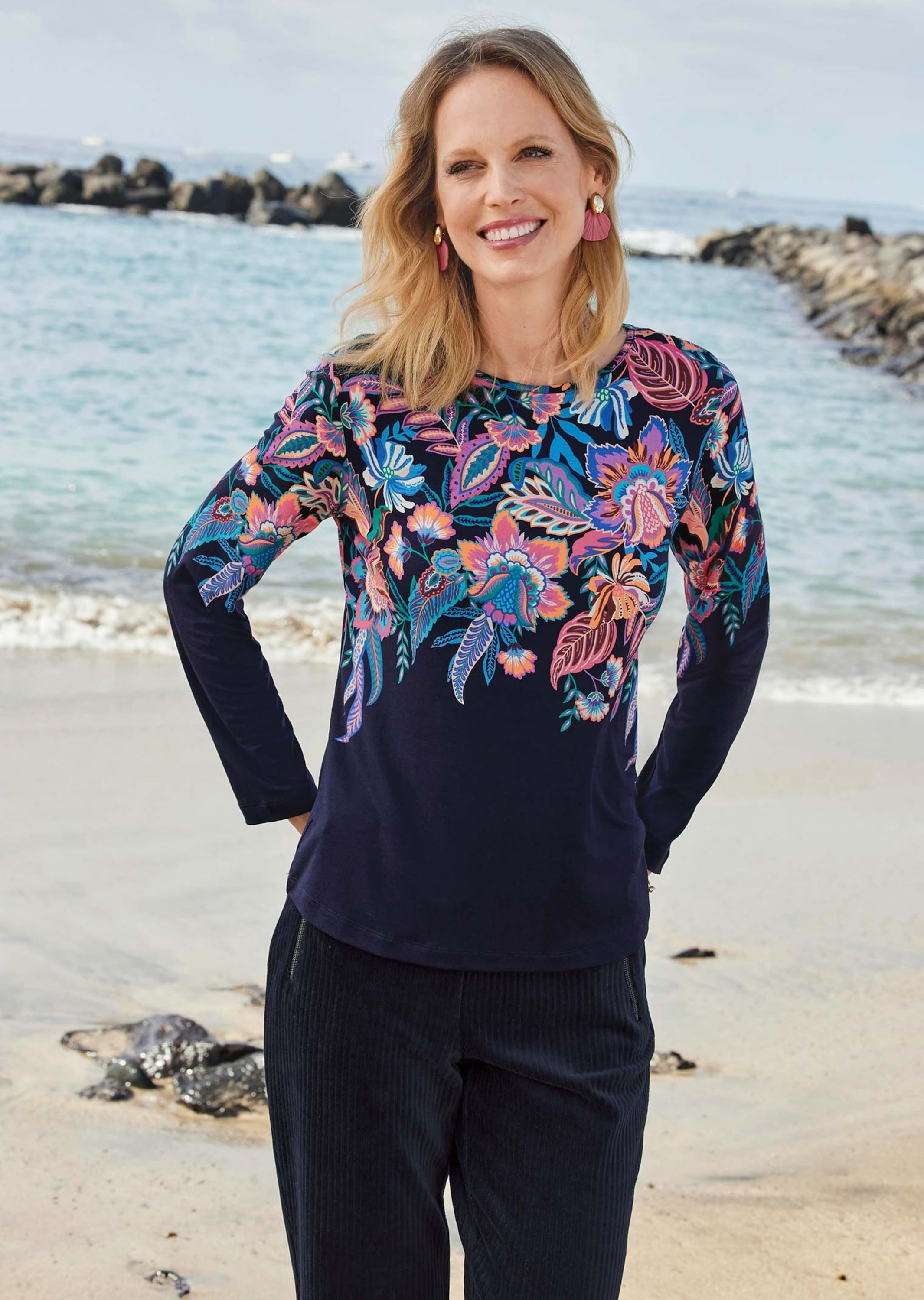 GOLDNER Print-Shirt »Druckshirt in kraftvollen Farben« Ohne