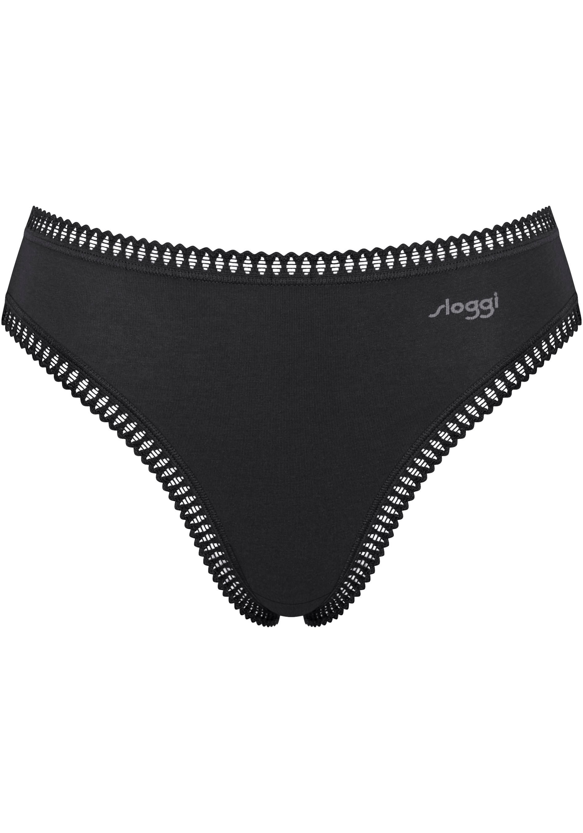 sloggi Slip »GO Crush High leg C3P«, (Packung, 3 St.), Spitzendetails