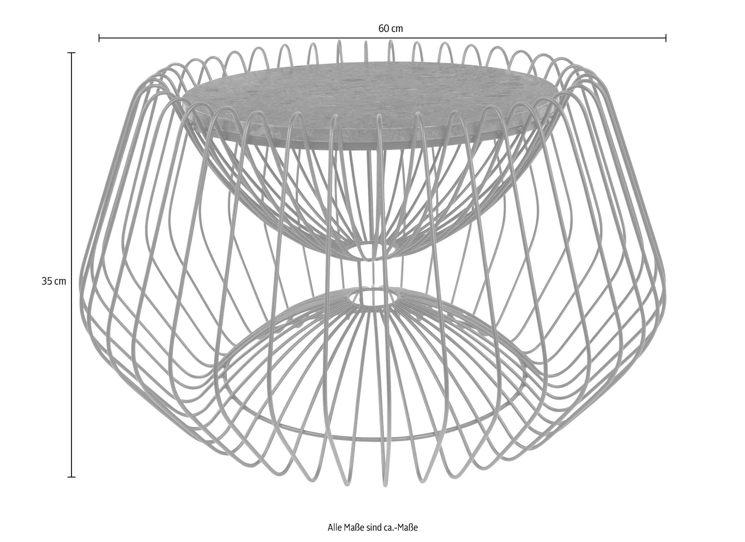 Kayoom Beistelltisch »Malibu 325, Beistelltisch mit edler Marmorplatte«, (1 St.), ø-Marmorplatte: ca. 37 cm, angesagtes Metalldesign, pflegeleicht