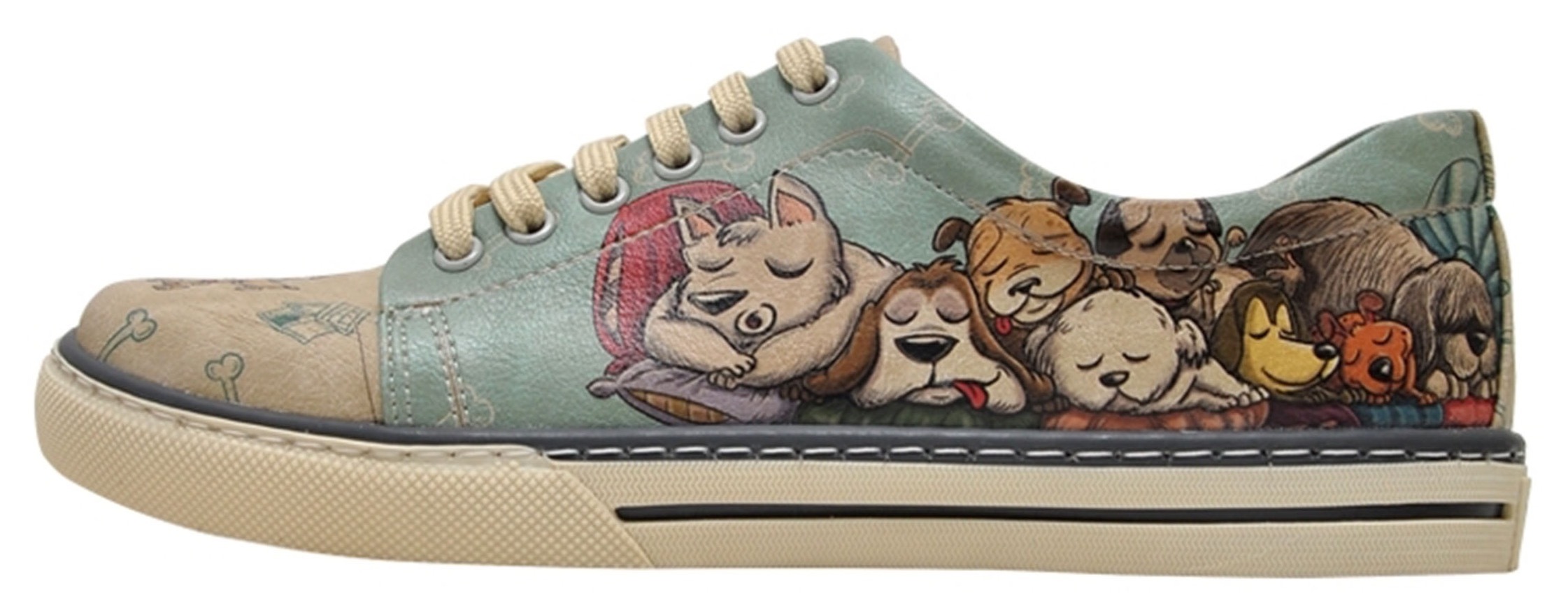 DOGO Schnürschuh »Sleeping Dogs, vegan«, mit Hunde-Motiv