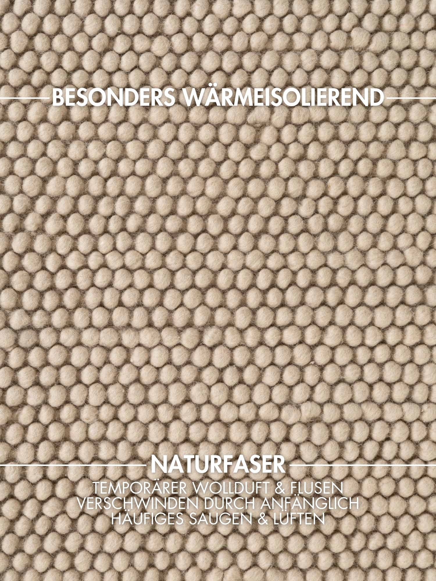 Ted Baker Wollteppich »Diana« rund 16 mm Höhe Wolle, Natur, Handgemacht, Wohnzimmer, Esszimmer, Schlafzimmer, Skandi