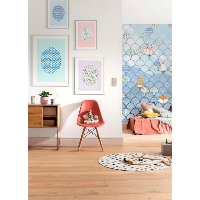 Komar Poster »Shelly Patterns Blue«, Formen-Kunst, Kinderzimmer,  Schlafzimmer, Wohnzimmer bei OTTO