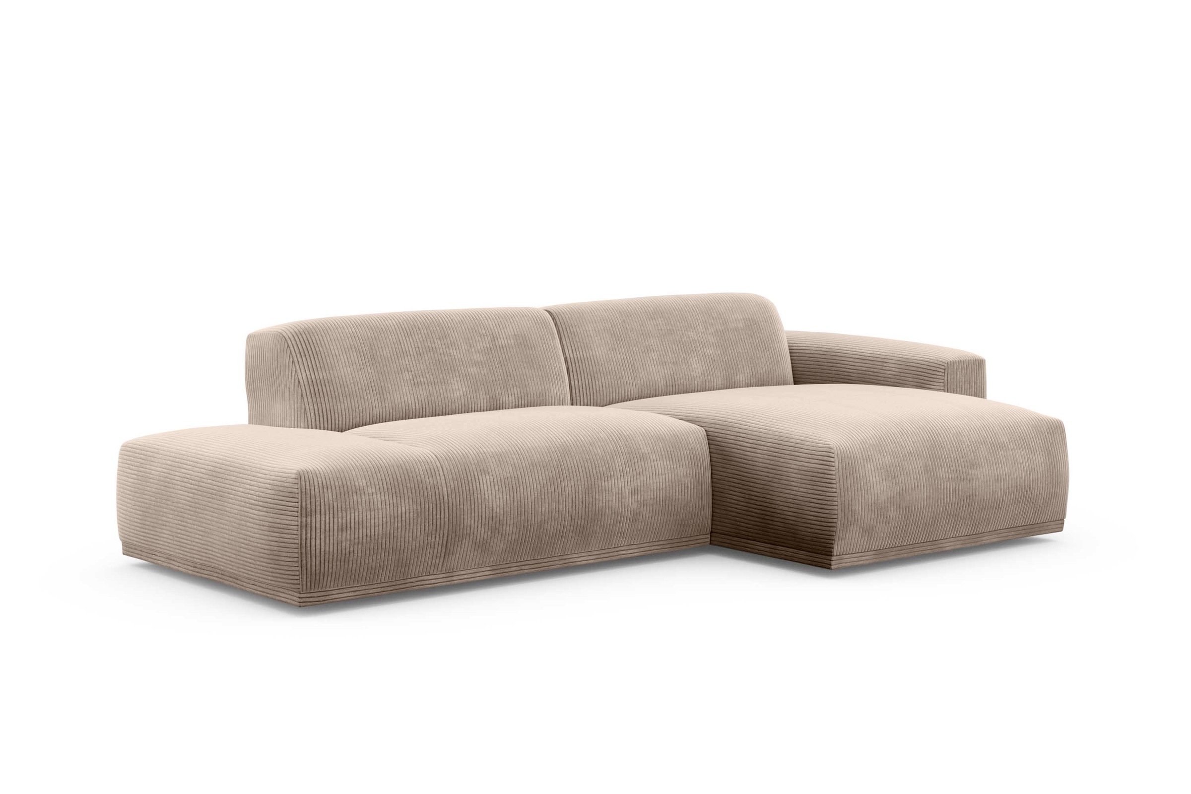 TRENDMANUFAKTUR Ecksofa Braga, aus 2 Teilen, moderner Cord-Stoff