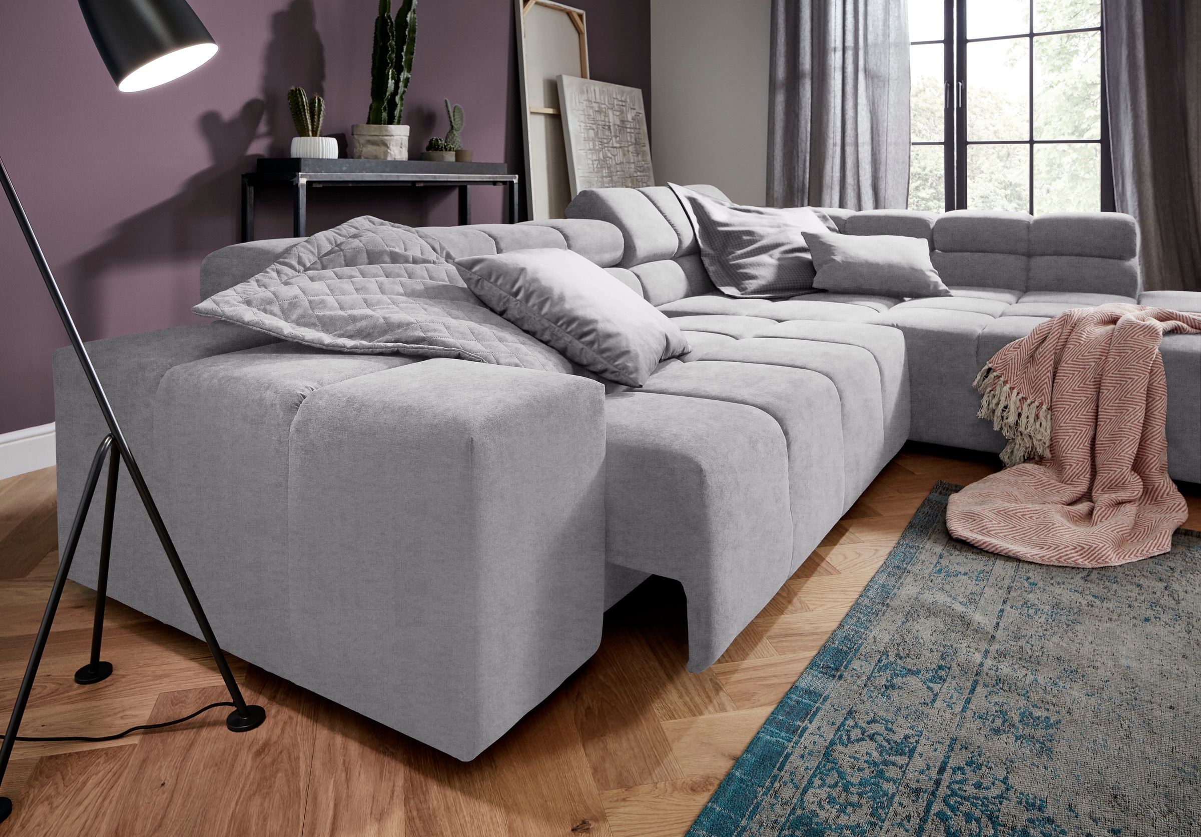 INOSIGN Ecksofa »Ancona incl. Kopfteilverstellung, OTTOs Choice, Breite 319cm, L-Form«, wahlweise motorische Sitztiefenverstellung, auch in Cord + Easy Care