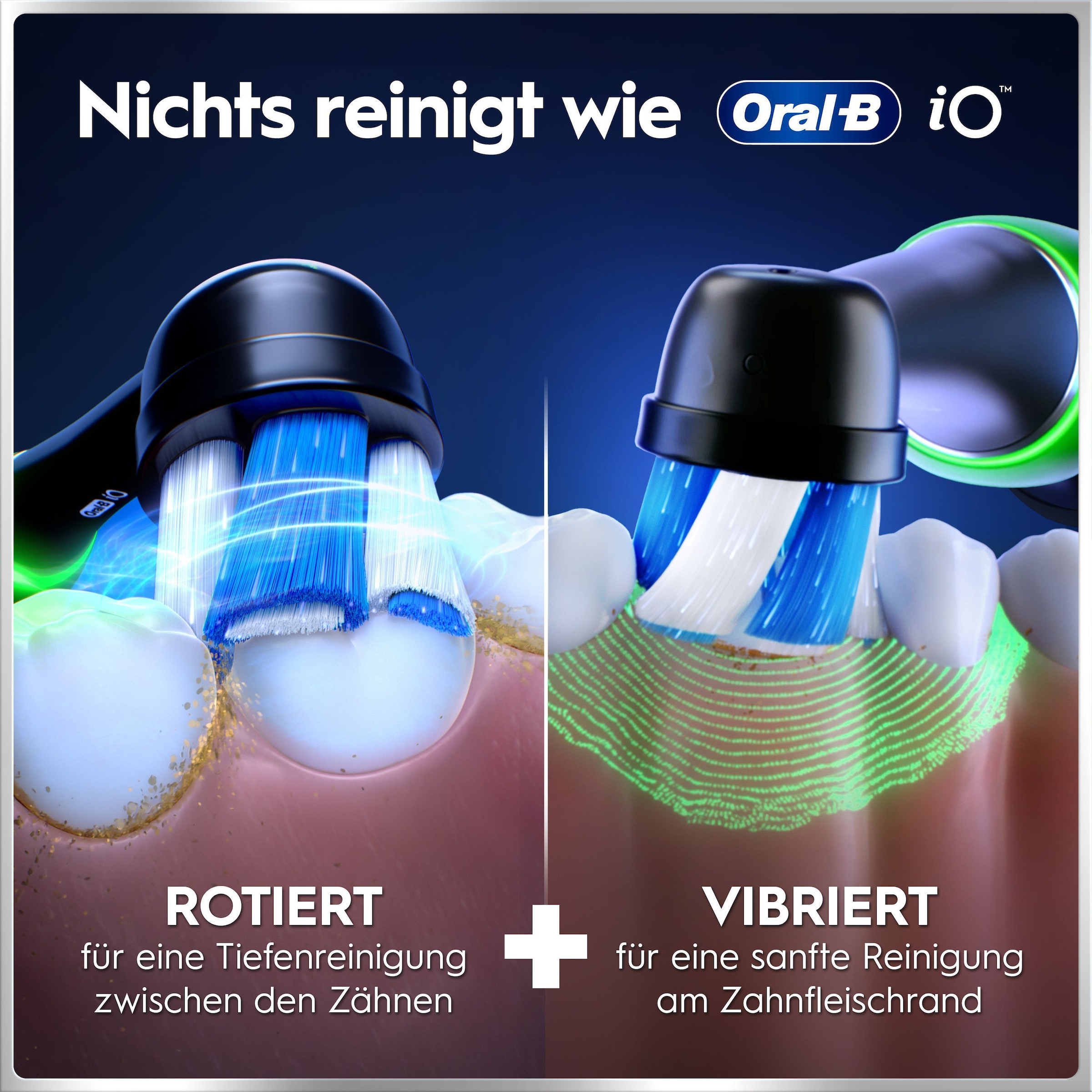 Oral-B Elektrische Zahnbürste »iO 6 Duopack« 3 Stk. Aufsteckbürsten mit Magnet-Technologie, Display, 5 Putzmodi