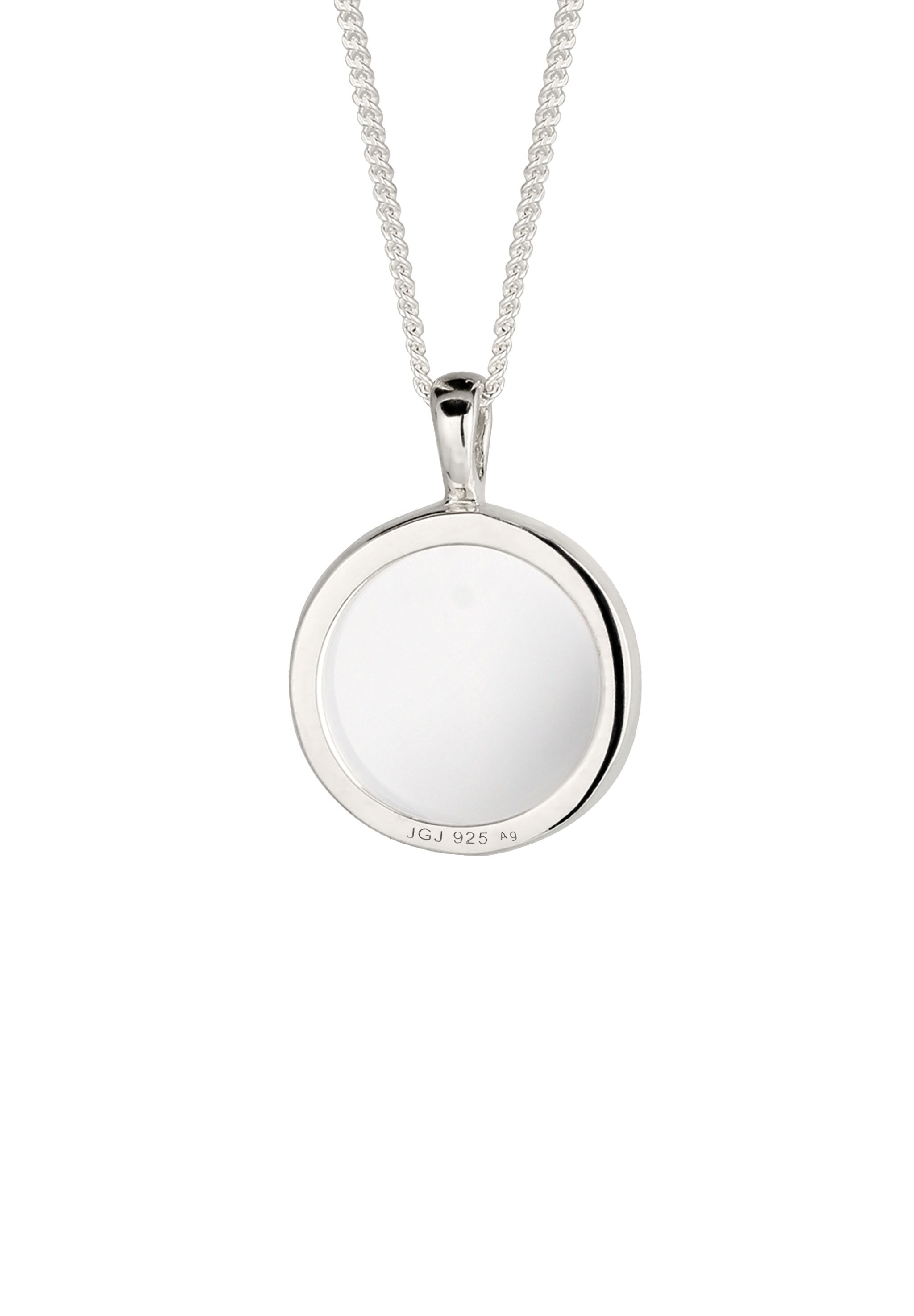 Elli Kette mit Anhänger »Halskette Rock Crystal Kreis Transparent 925 Sterling Silber«