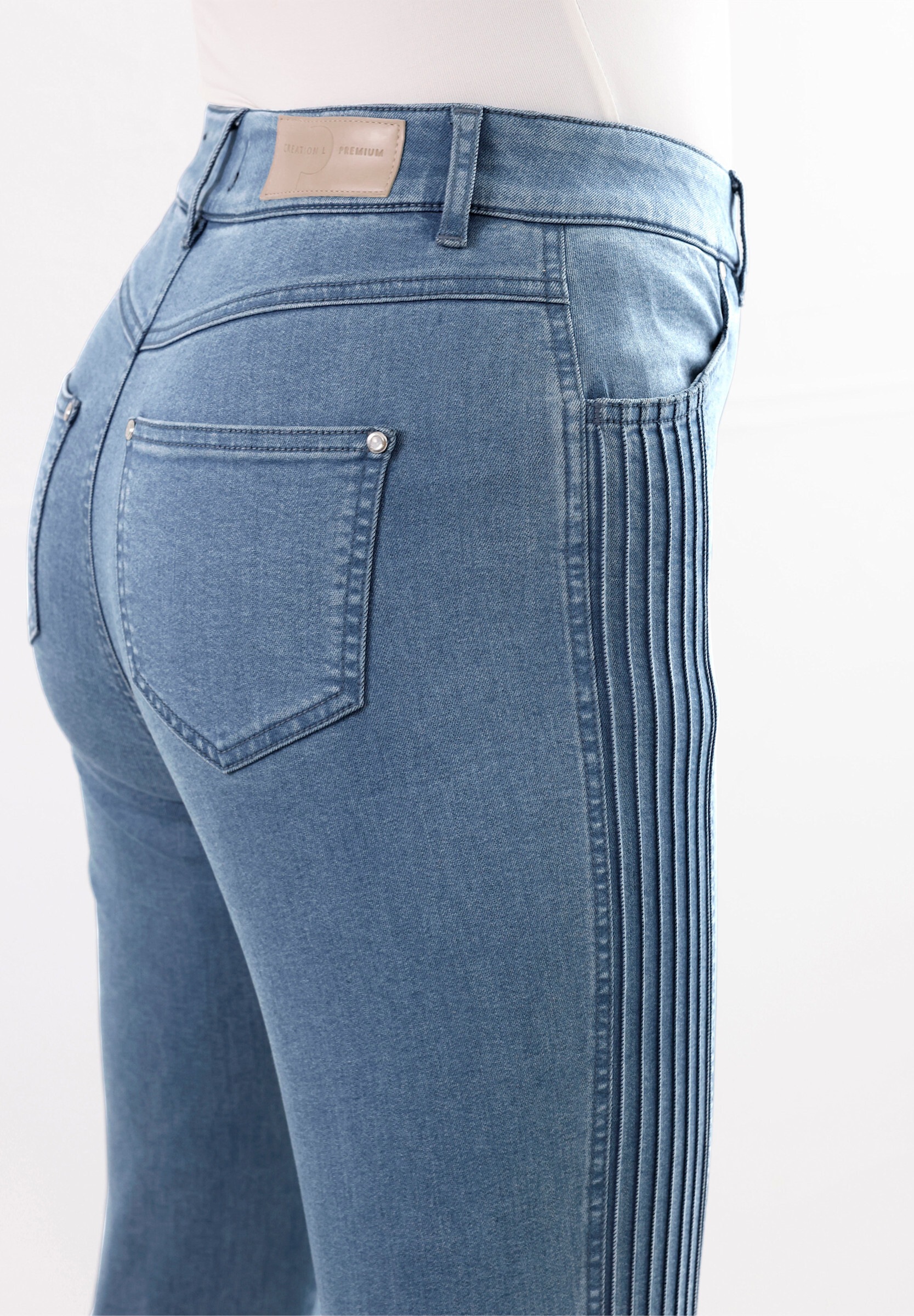 creation L Bequeme Jeans »Edel-Jeans Stretch-Jeans mit seitlichen Biesen«