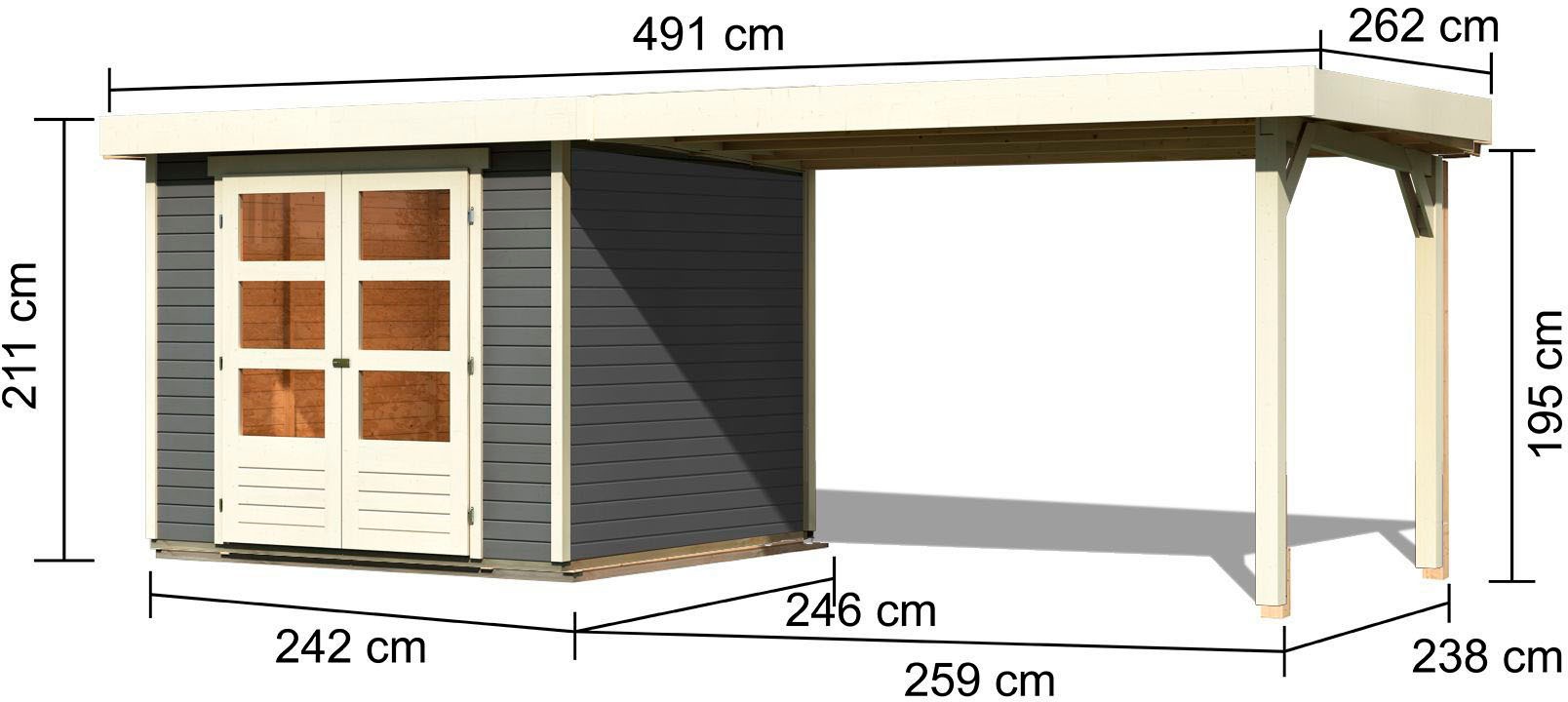 Karibu Gartenhaus »Askola 3,5«, mit Schleppdach
