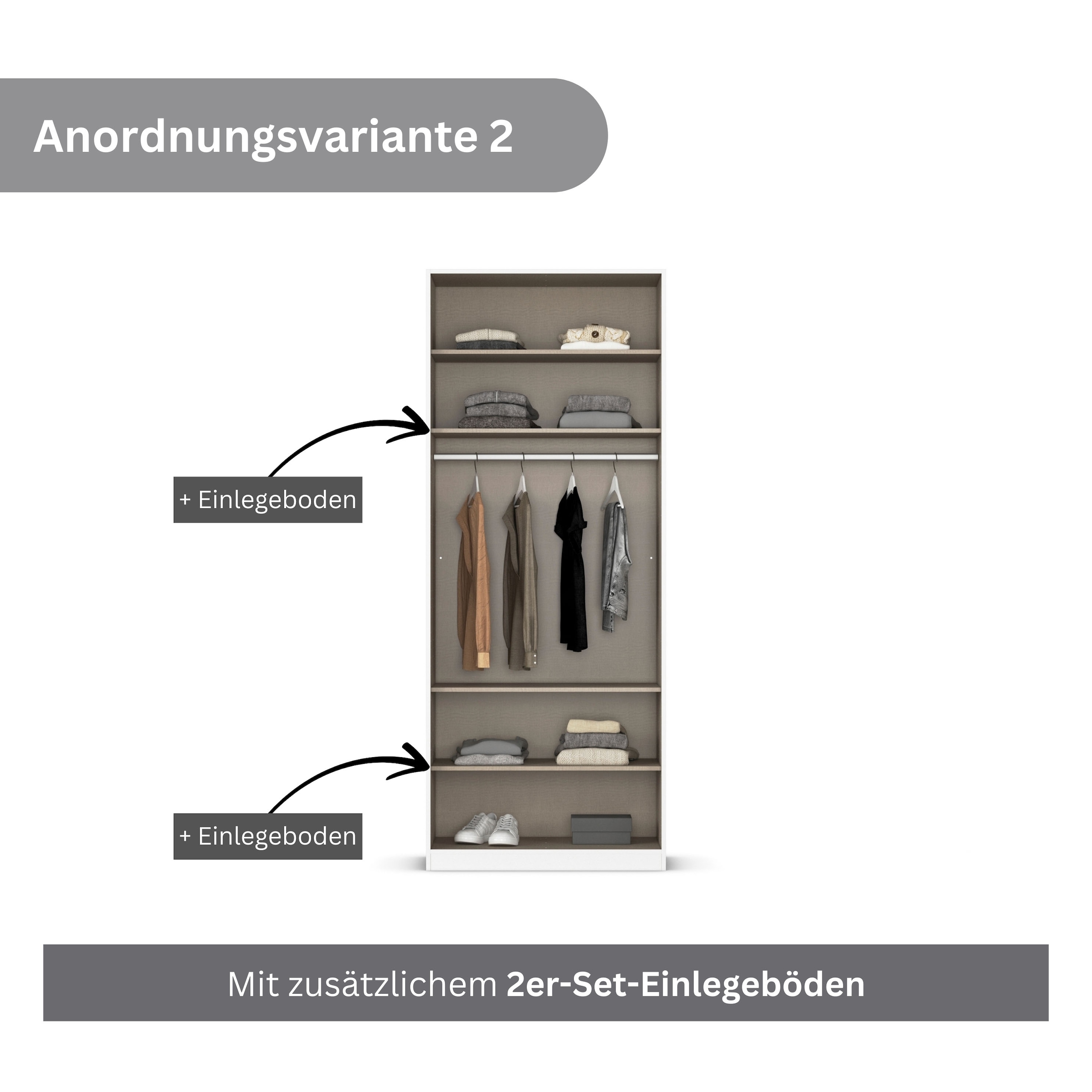 rauch Drehtürenschrank »Kleiderschrank Schrank Garderobe AGORDO mit Dekor- oder Hochglanzfront«, (in zwei Griff-Farben), durchdachte Innenausstattung, in 6 Breiten und 2 Höhen MADE IN GERMANY