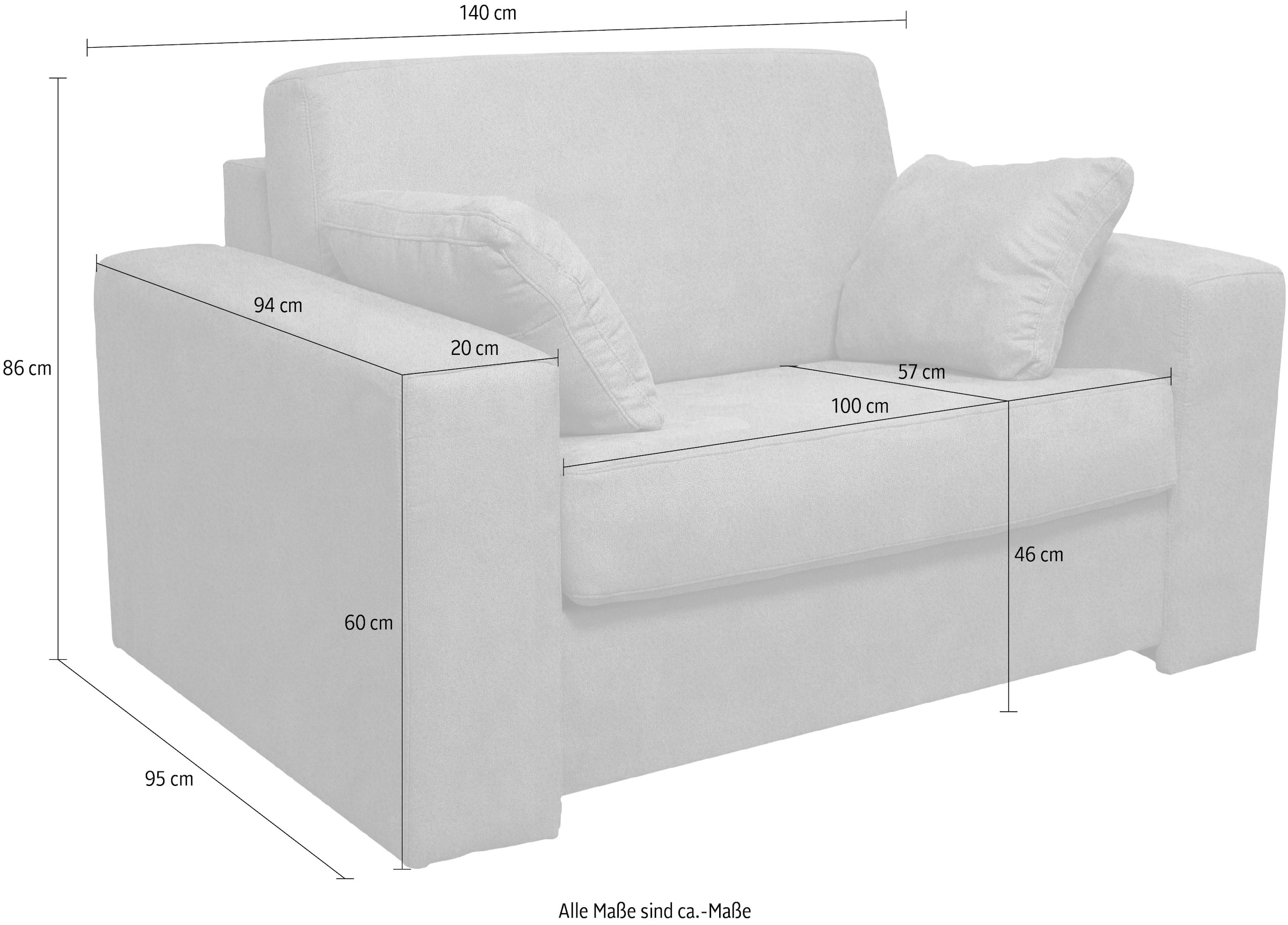 Liegemaße Sessel Home affaire ca 83x198 cm Dauerschlaffunktion, mit OTTO »Roma«, bei Unterfederung,