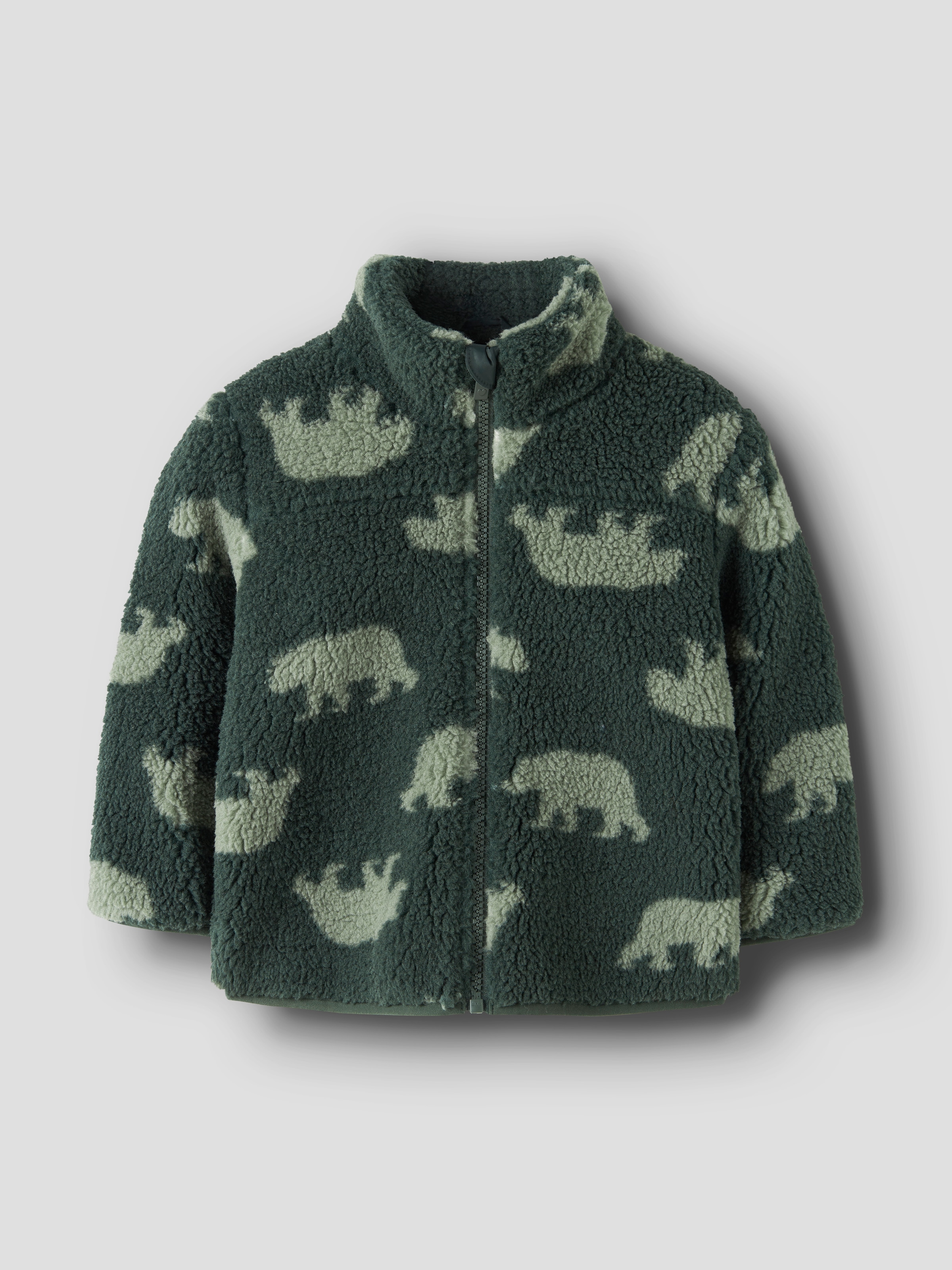 Name It Plüschjacke »NMMMONICO TEDDY JACKET AOP NOOS« Kunstfaser, normal geschnitten