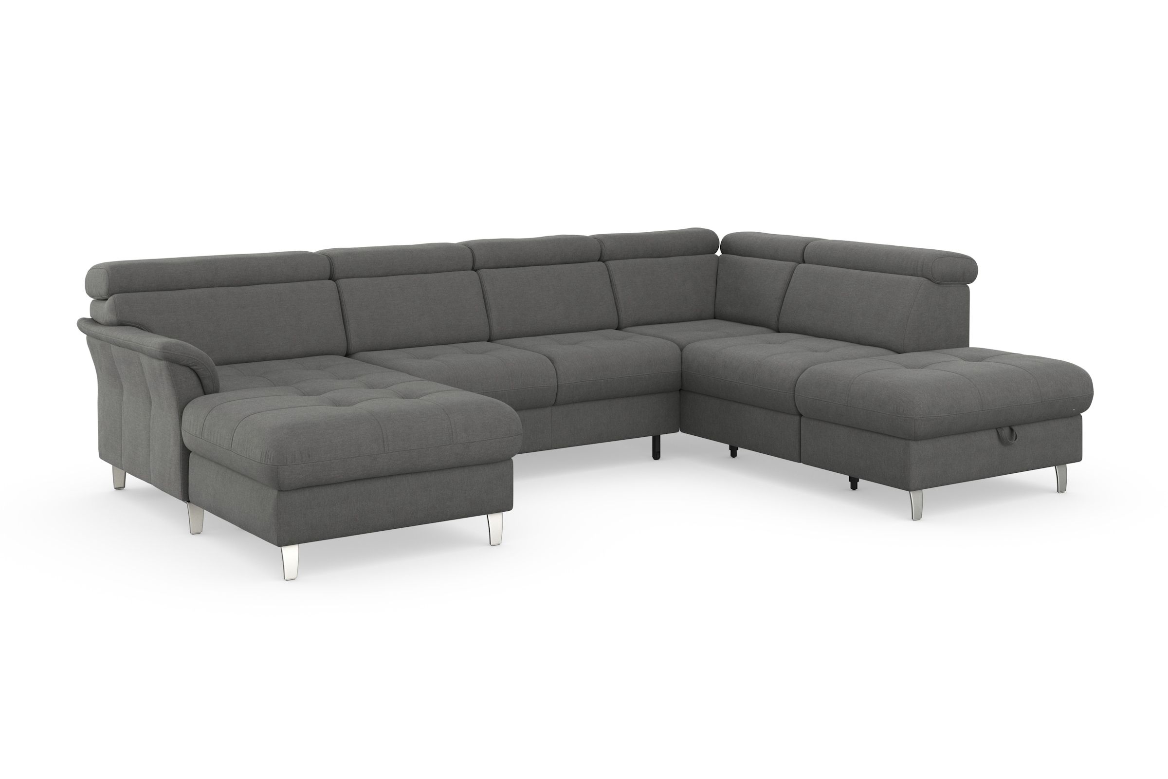sit&more Wohnlandschaft »Marano U-Form«, inklusive Kopfteilverstellung, wahlweise mit Bettfunktion, Bettkasten