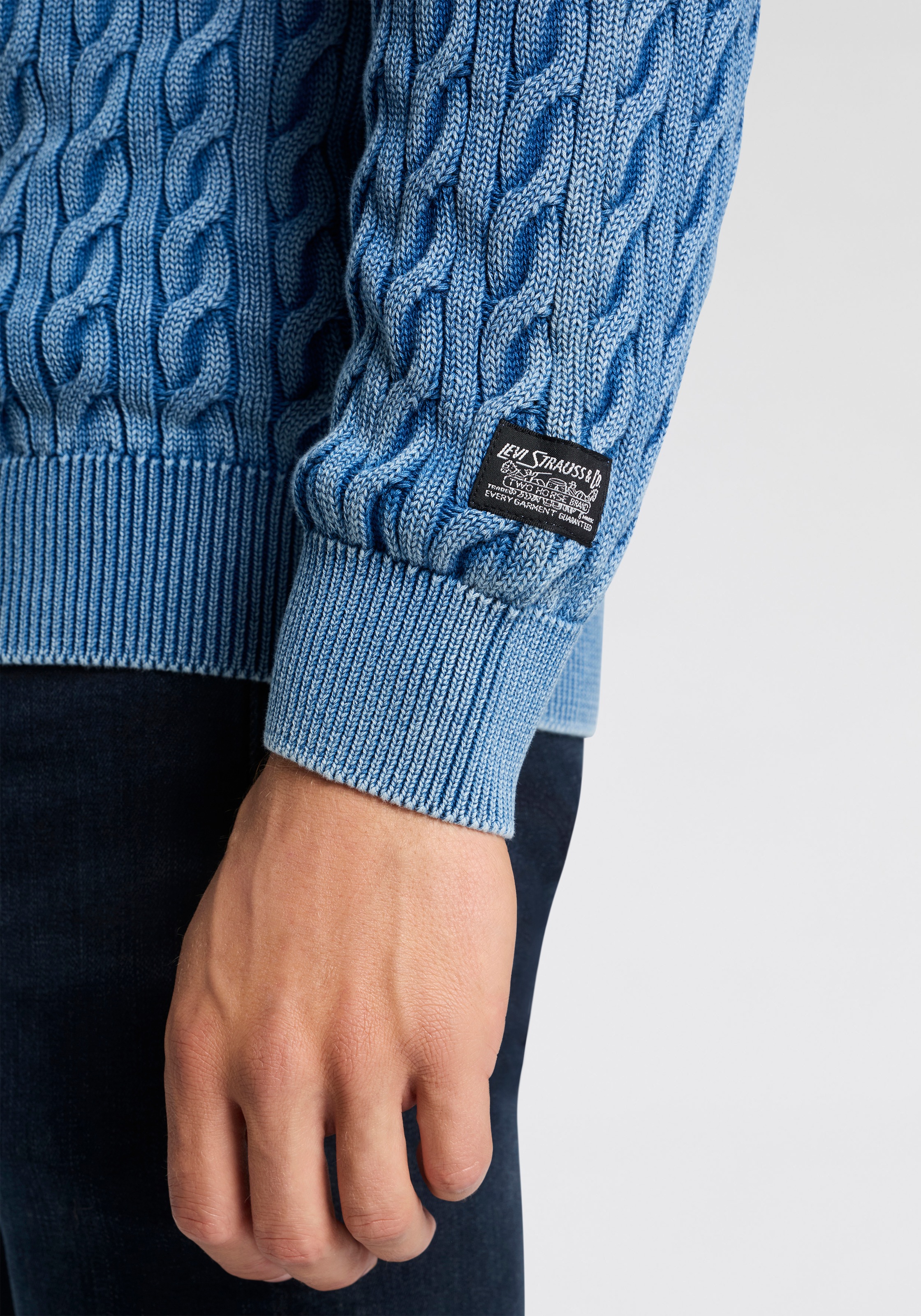Levi's® Rundhalspullover »LV PRESIDIO«, mit Zopfmuster