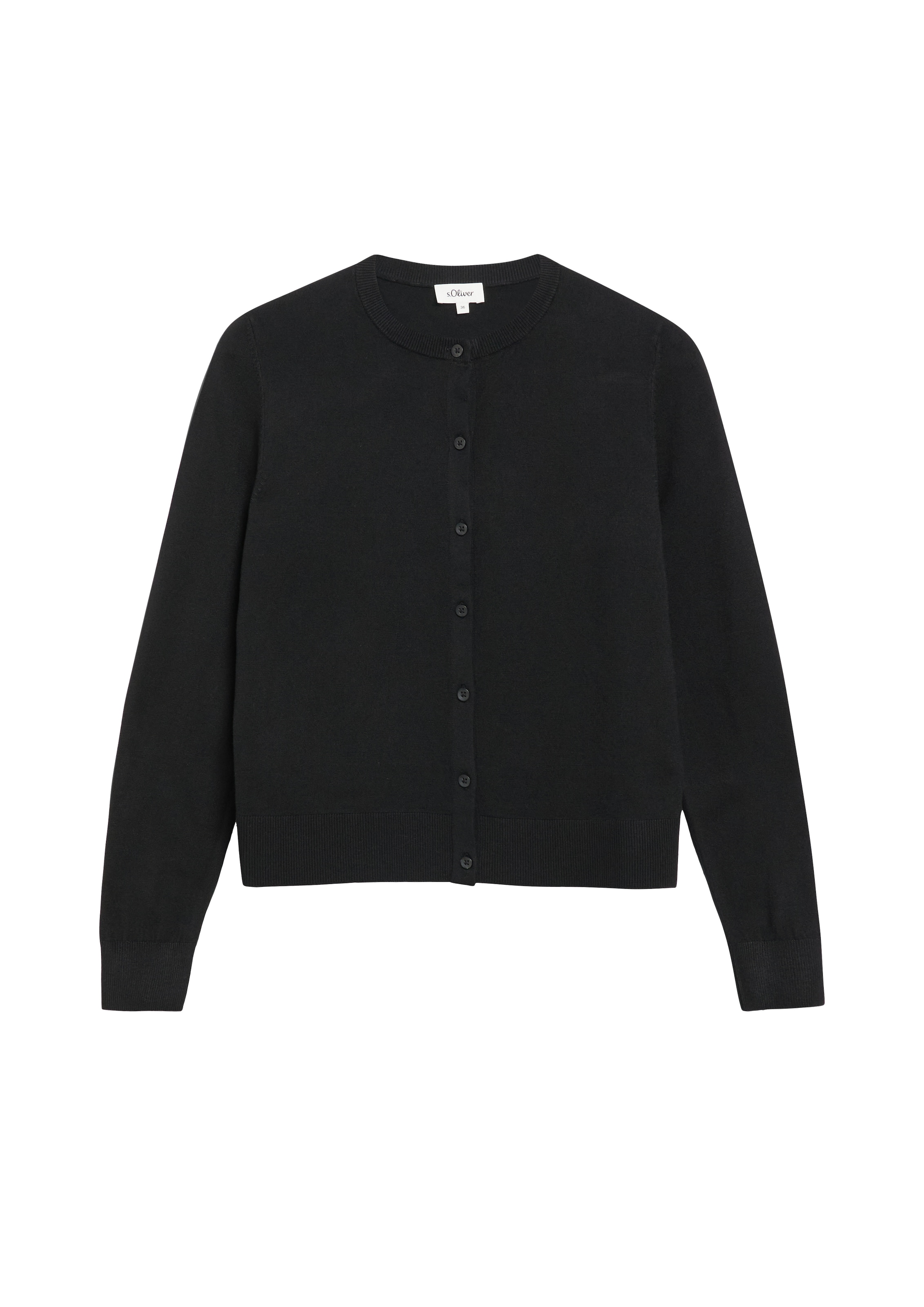 s.Oliver Strickjacke Rundhals mit Viskose