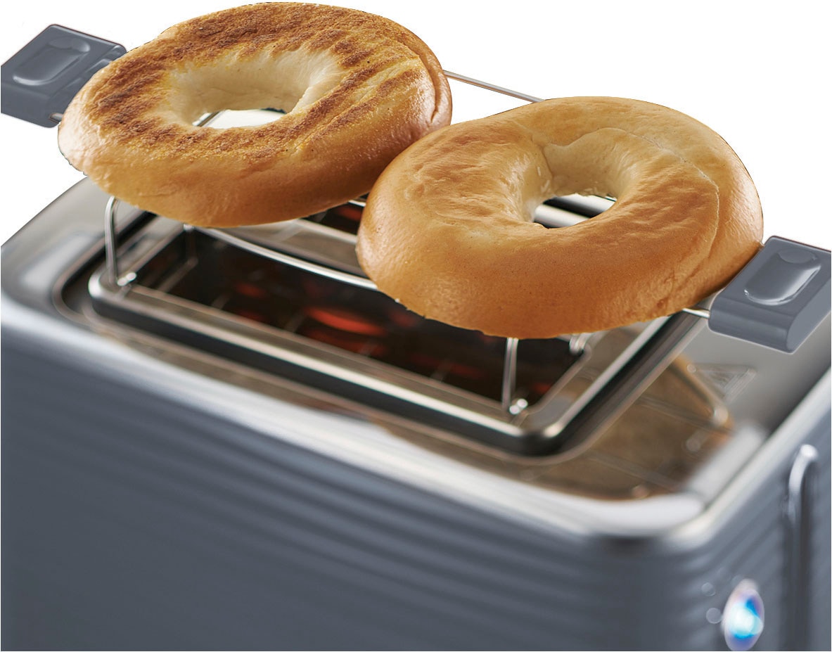 RUSSELL HOBBS Toaster »Inspire 24373-56 Grau«, 2 Schlitze, 1050 W, mit hochwertiger Hochglanz-Struktur, extra breite Toastschlitze