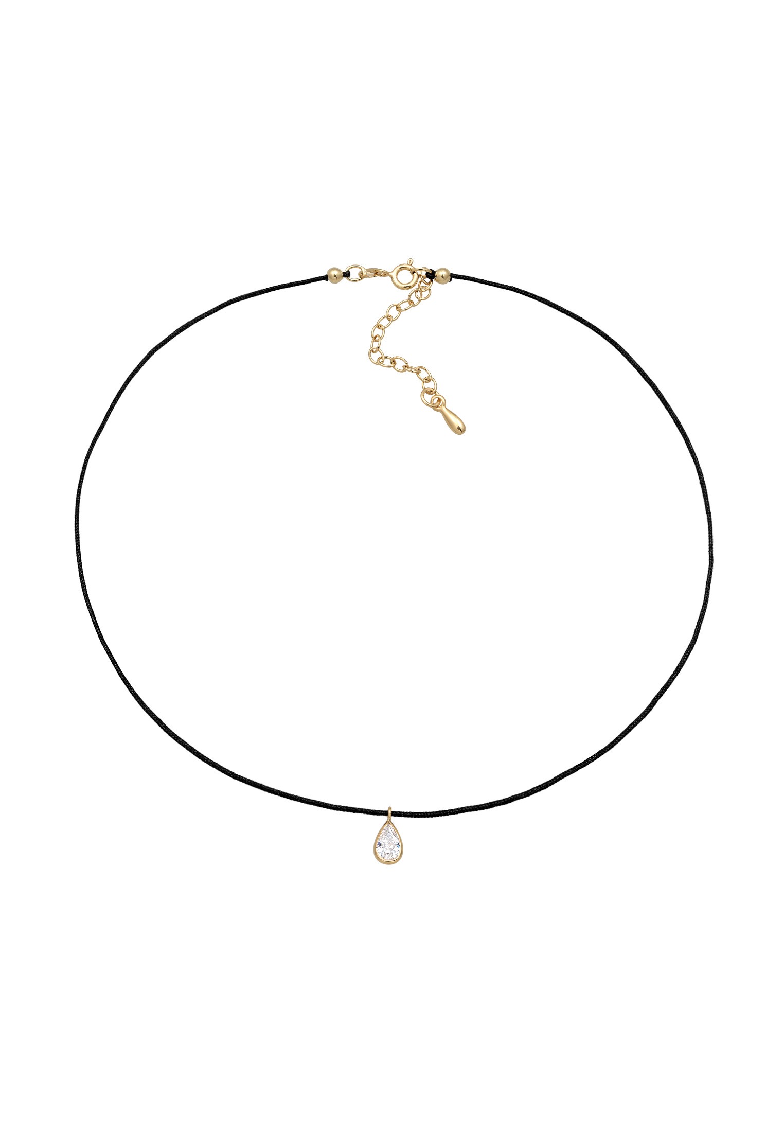 Elli Choker »Halskette Choker Zirkonia Tropfen Anhänger 925 Silber«