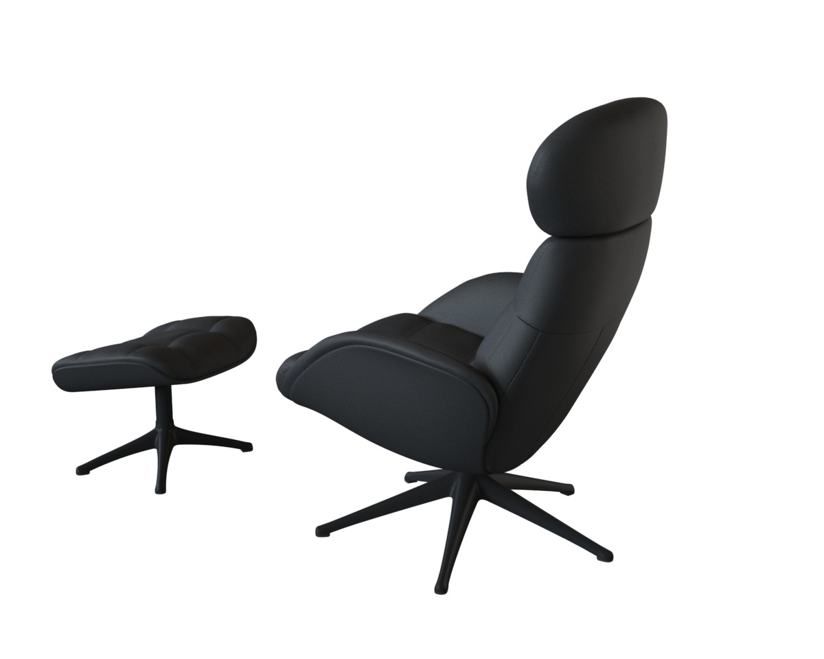 FLEXLUX Relaxsessel »Chester, Funktionssessel, Hoher Komfort, Scandi, Drehbar«, Premium Komfort, Rücken- und Kopfteilverstellung, Drehbar, Fuß Schwarz