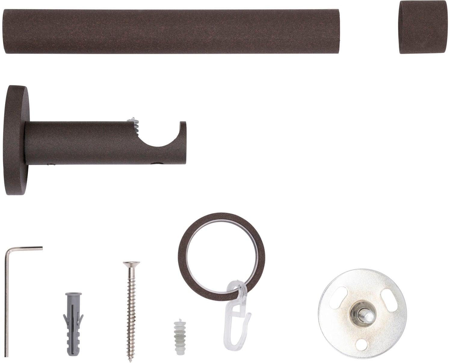 mydeco Gardinenstange »20mm Cap Wandträger 6,5 cm« 1 läufig-läufig Fixmaß