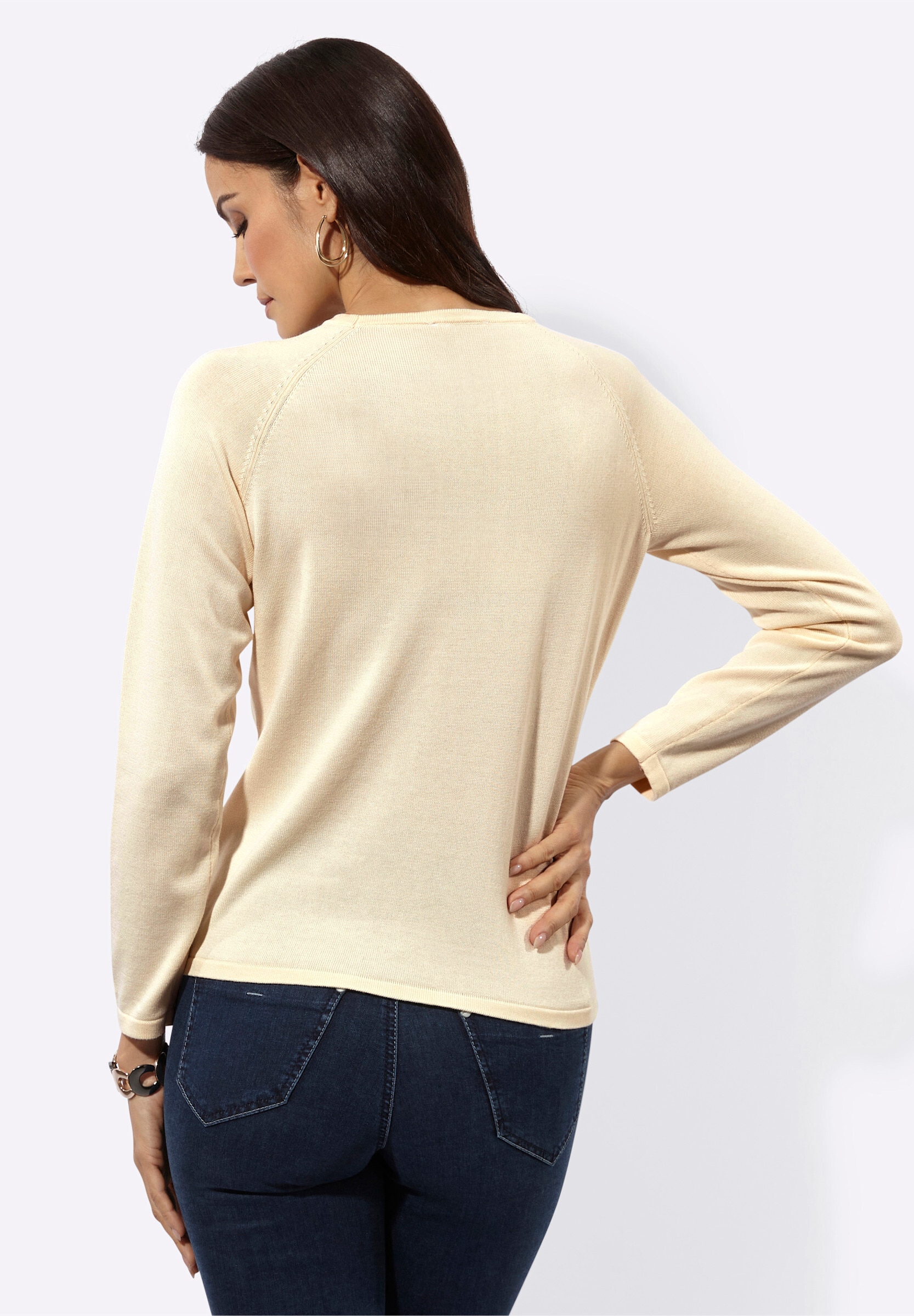 creation L Strickpullover »Pullover Rundhalspullover mit Cut-outs«
