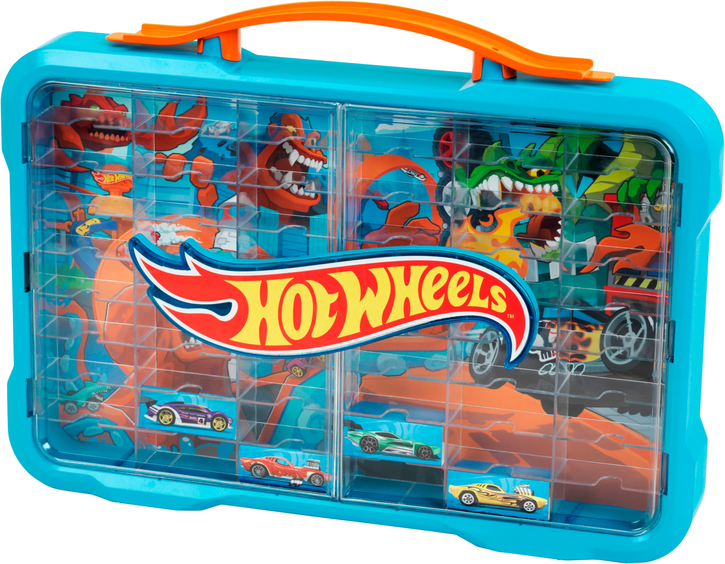 Sammelkoffer »Sammelvitrine für 54 Autos«, mit leuchtendem Hot Wheels Logo