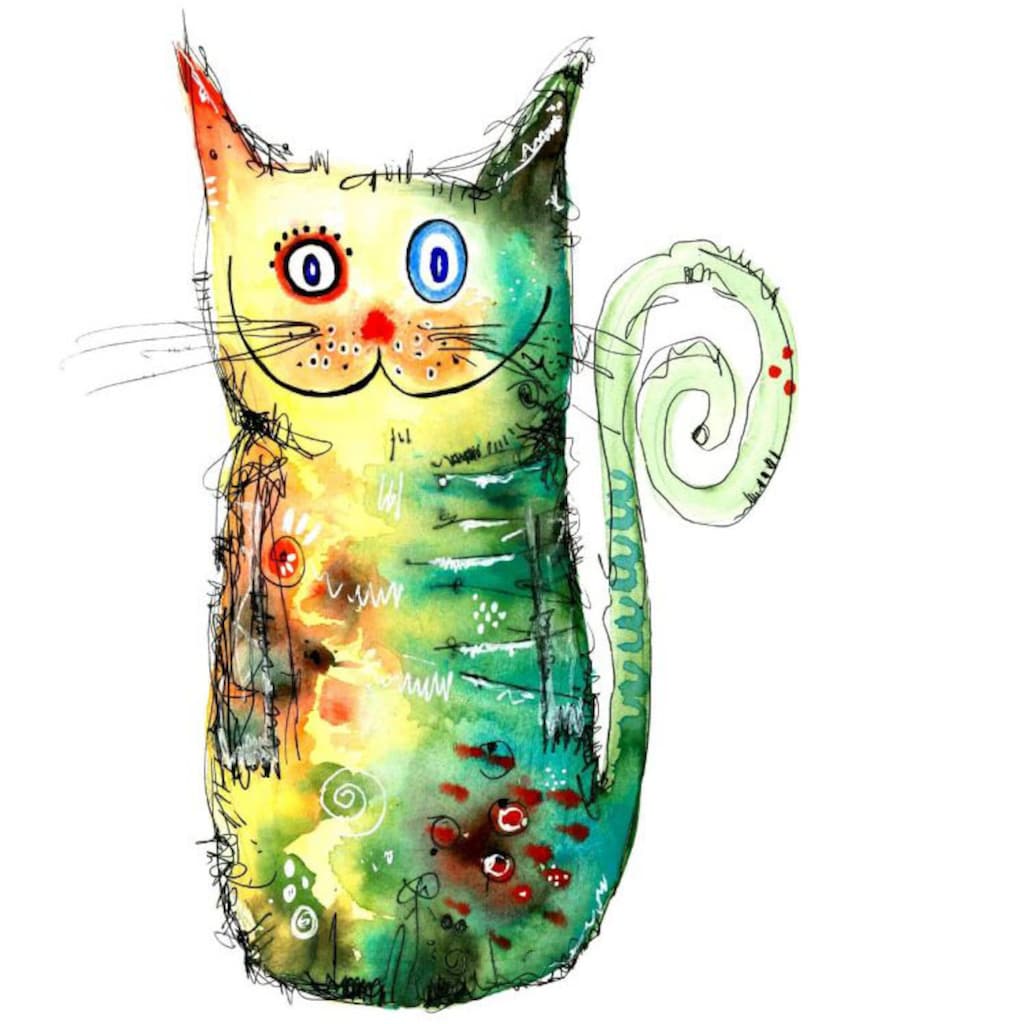 Wall-Art Wandtattoo »Bunte Katze Crazy Cat«, (1 St.)