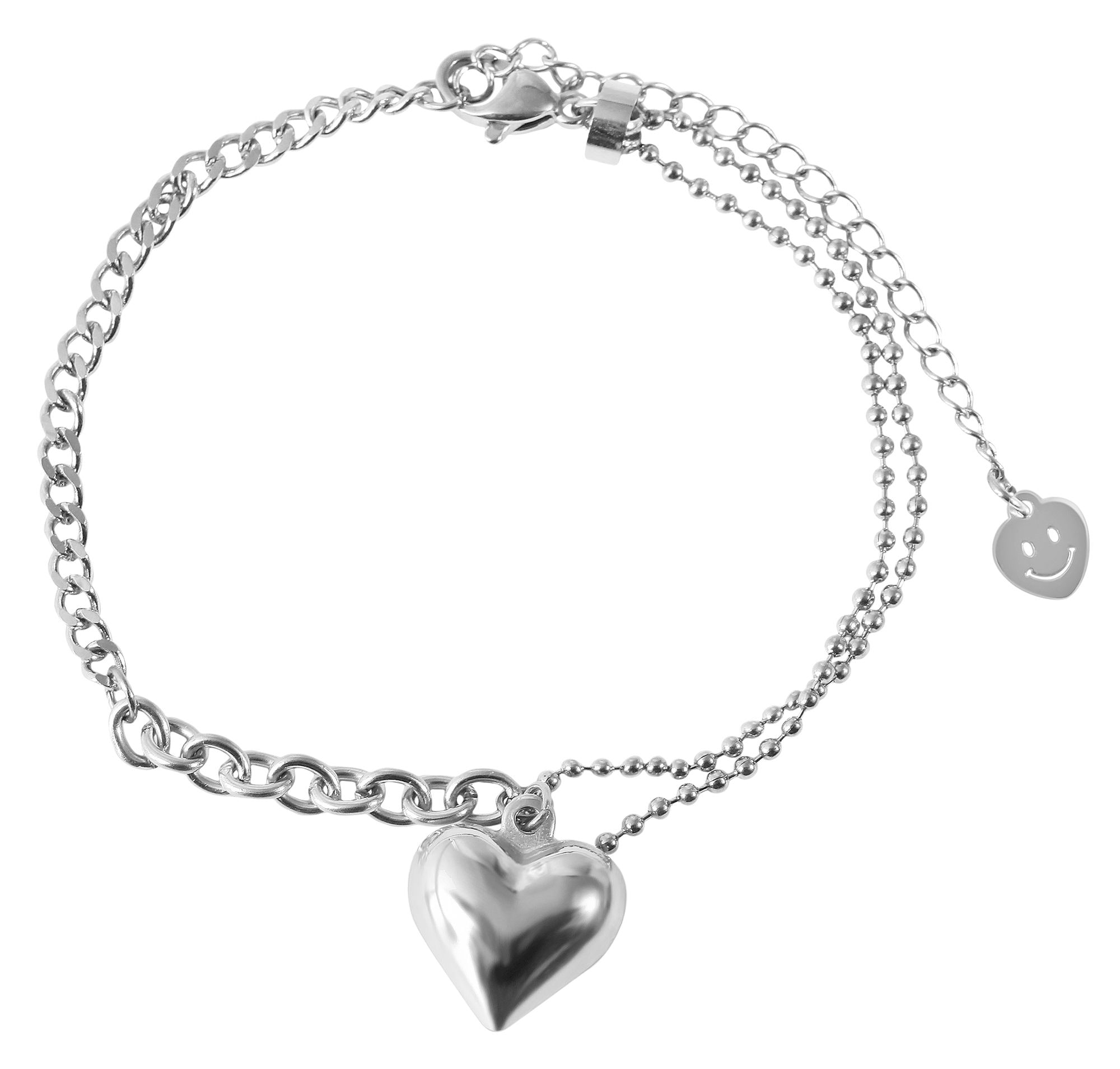 Adelia´s Armband »Damen Armband ¿ Herz aus Edelstahl 17 cm«