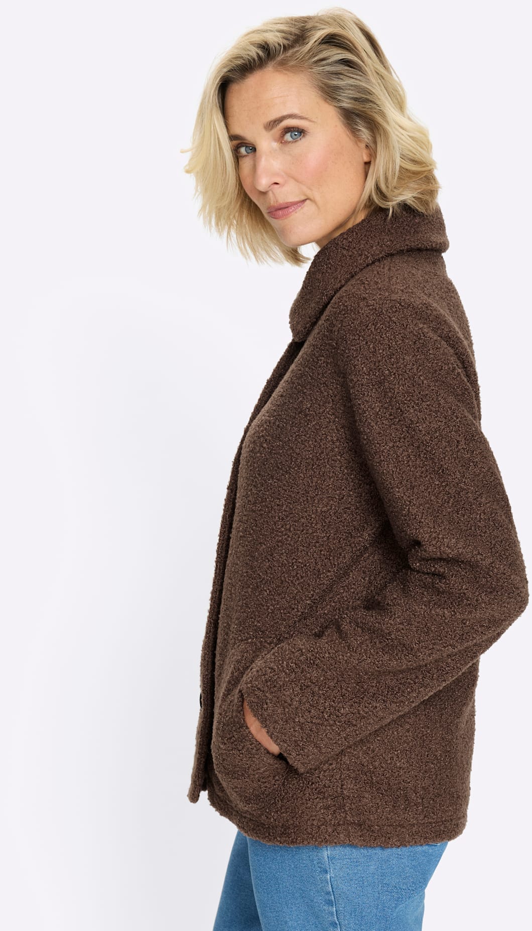 Classic Basics Bouclèjacke ohne Kapuze