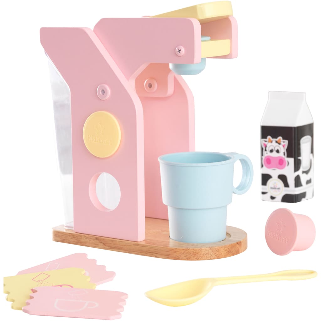 KidKraft® Kinder-Kaffeemaschine »Holzspielzeug, Spielset Kaffee, Pastellfarben«, (10 tlg.), mit Tasse und Zubehör
