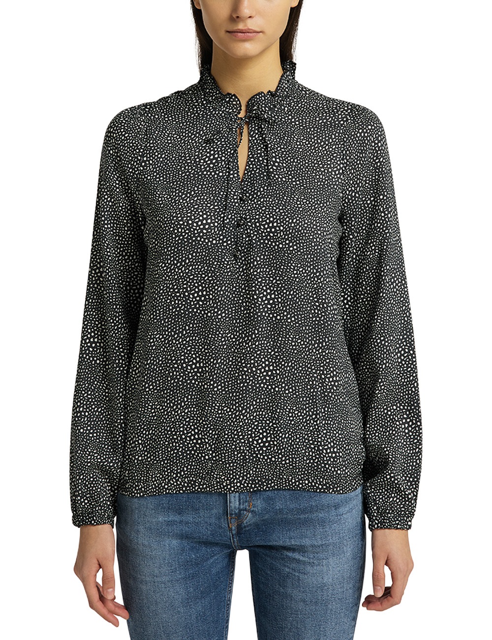 MUSTANG Schlupfbluse »Emma ruffle AOP«