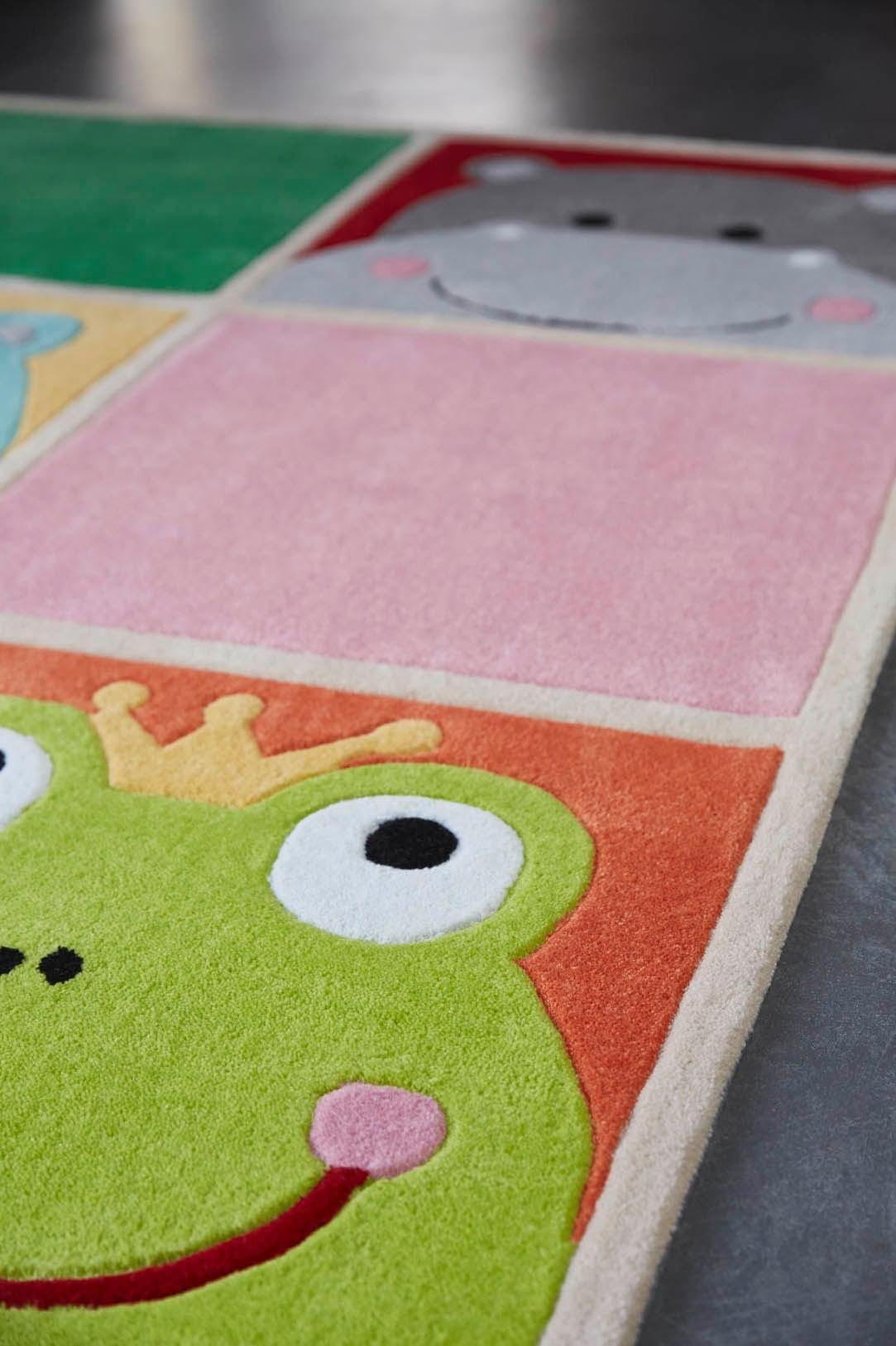SMART KIDS Kinderteppich »What's Up!?«, rechteckig, 9 mm Höhe, Kinder Tier Motive, Konturenschnitt