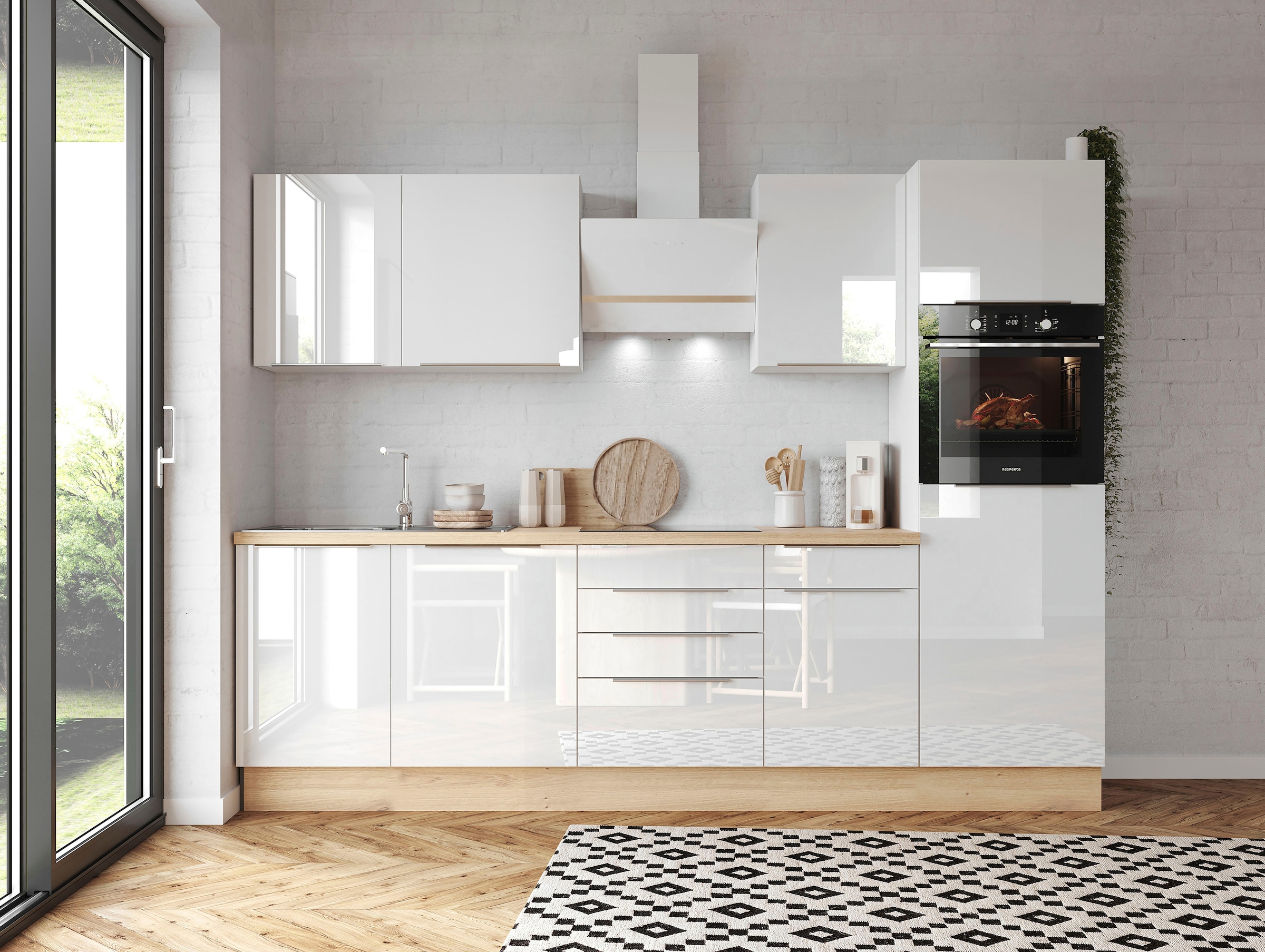 RESPEKTA Küchenzeile »Safado aus der Serie Marleen«, Breite 280 cm, hochwertige  Ausstattung wie Soft Close Funktion online bei OTTO