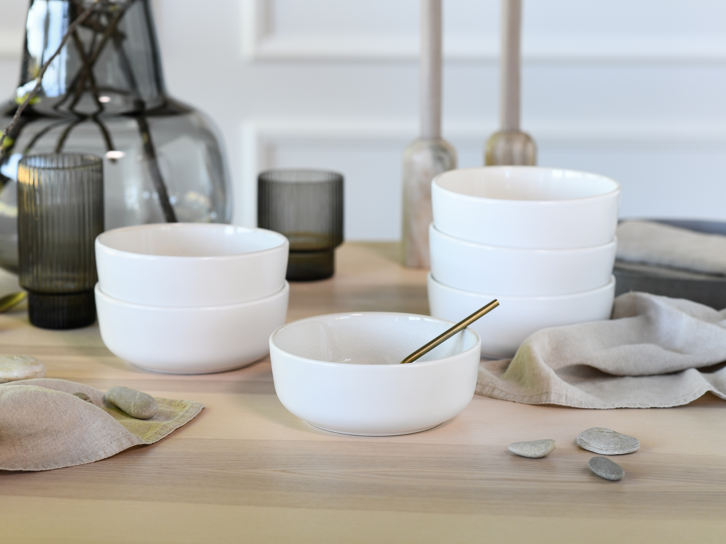 OTTO home Müslischale »modernes Schüssel-Set Lykk, Geschirr-Set, Bowl« 6 Stk. aus Steinzeug hohe Haltbarkeit, spülmaschinen- & mikrowellengeeignet, Reaktivglasur