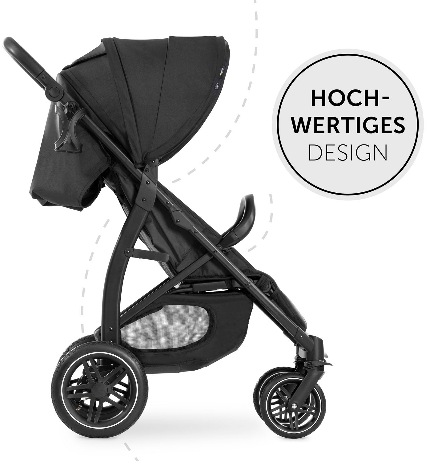 Hauck Kinder-Buggy »Rapid 4D Air, black«, mit verlängerbarem 3-Zonen Verdeck