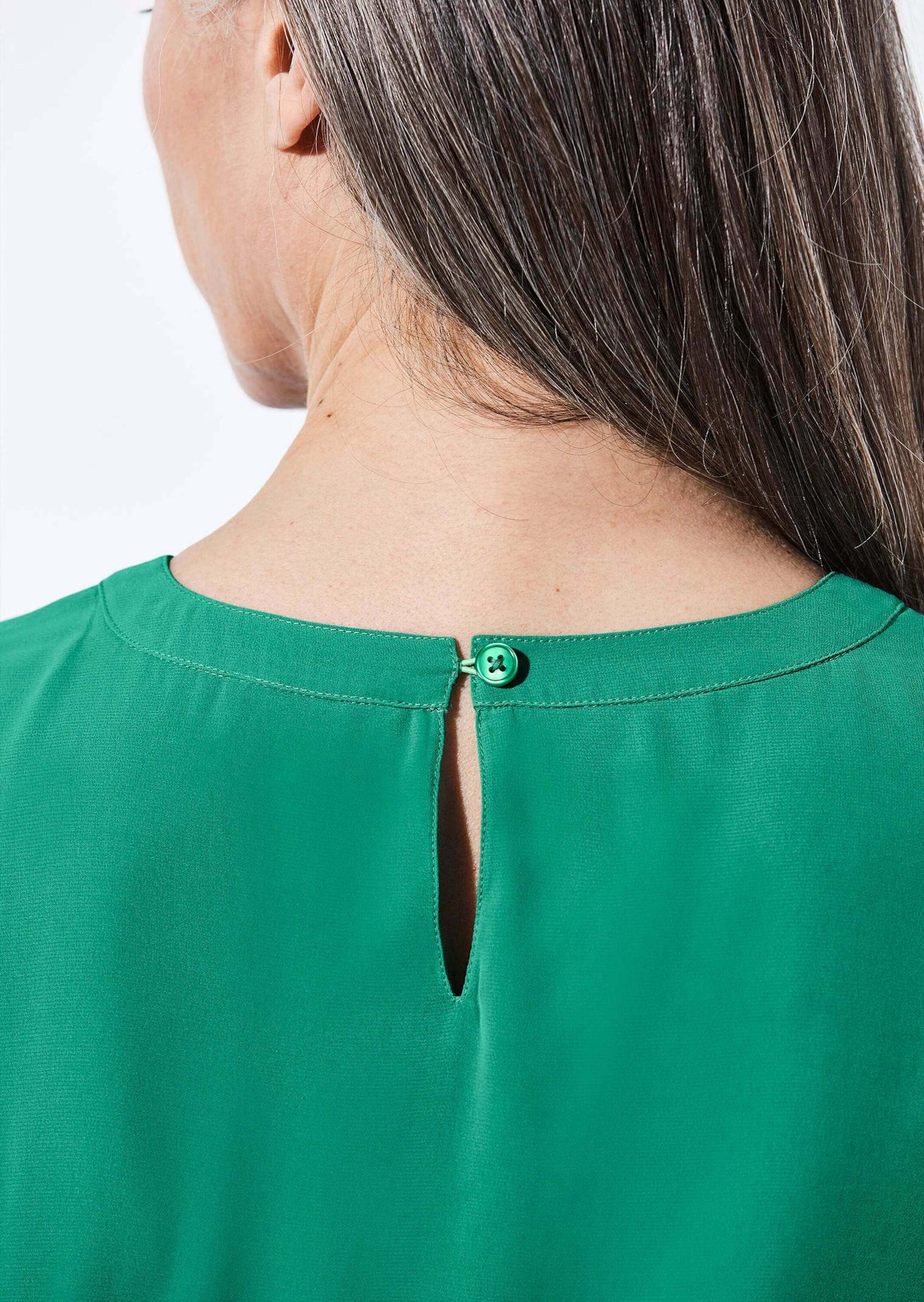 GOLDNER Kurzarmbluse »Kurzgröße Bluse mit aufregender Ärmellösung«