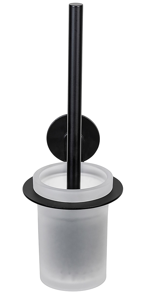 WENKO WC-Garnitur »Turbo-Loc® Modell Bivio«, aus Aluminium-Glas, Wandhalter aus Aluminium ohne Bohren, Einsatz aus Glas, mit Klobürste