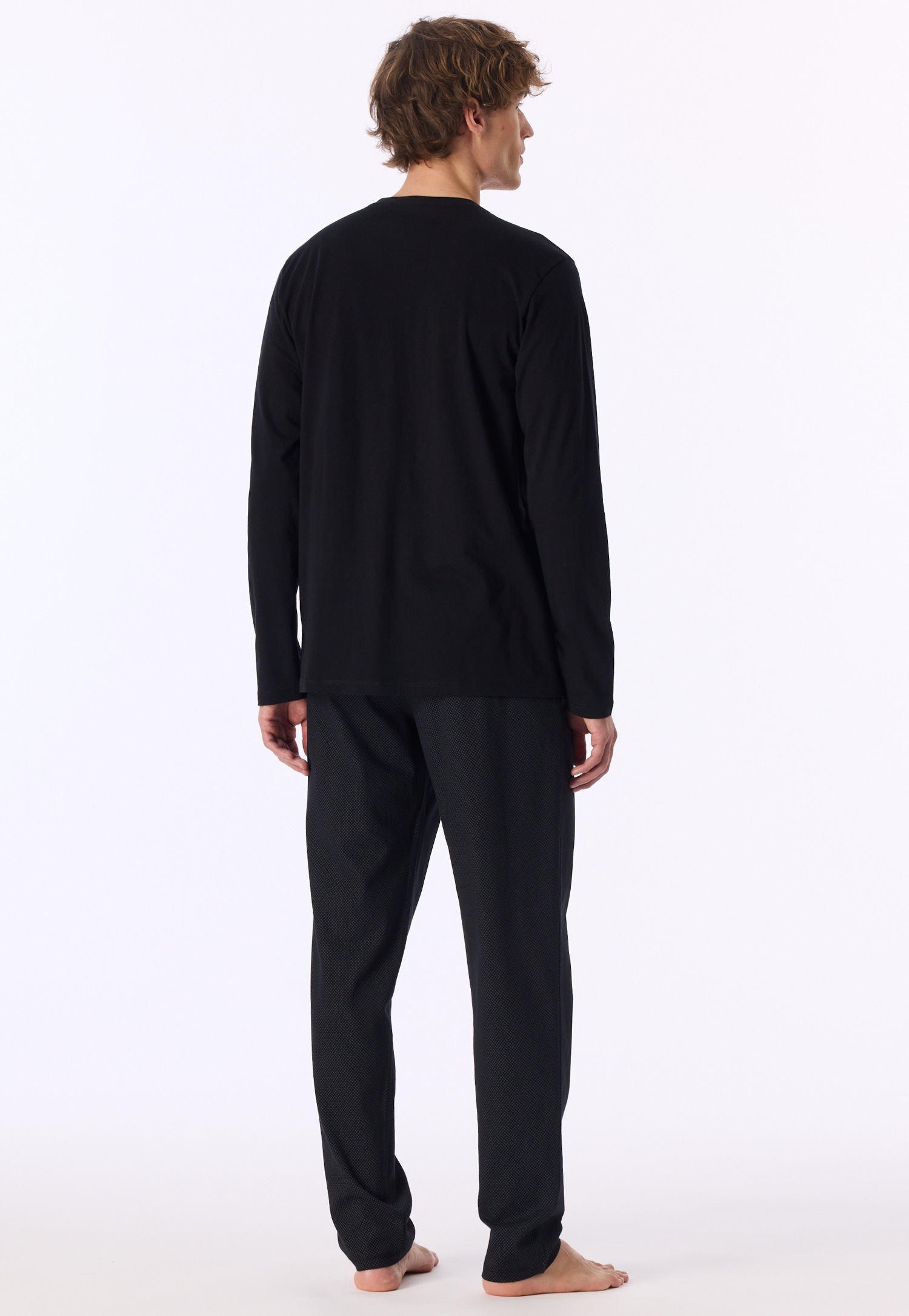 uncover by SCHIESSER Schlafanzug »Uncover Nightwear« 2 tlg. Single Jersey-Qualität, Langarm, V-Ausschnitt, weich