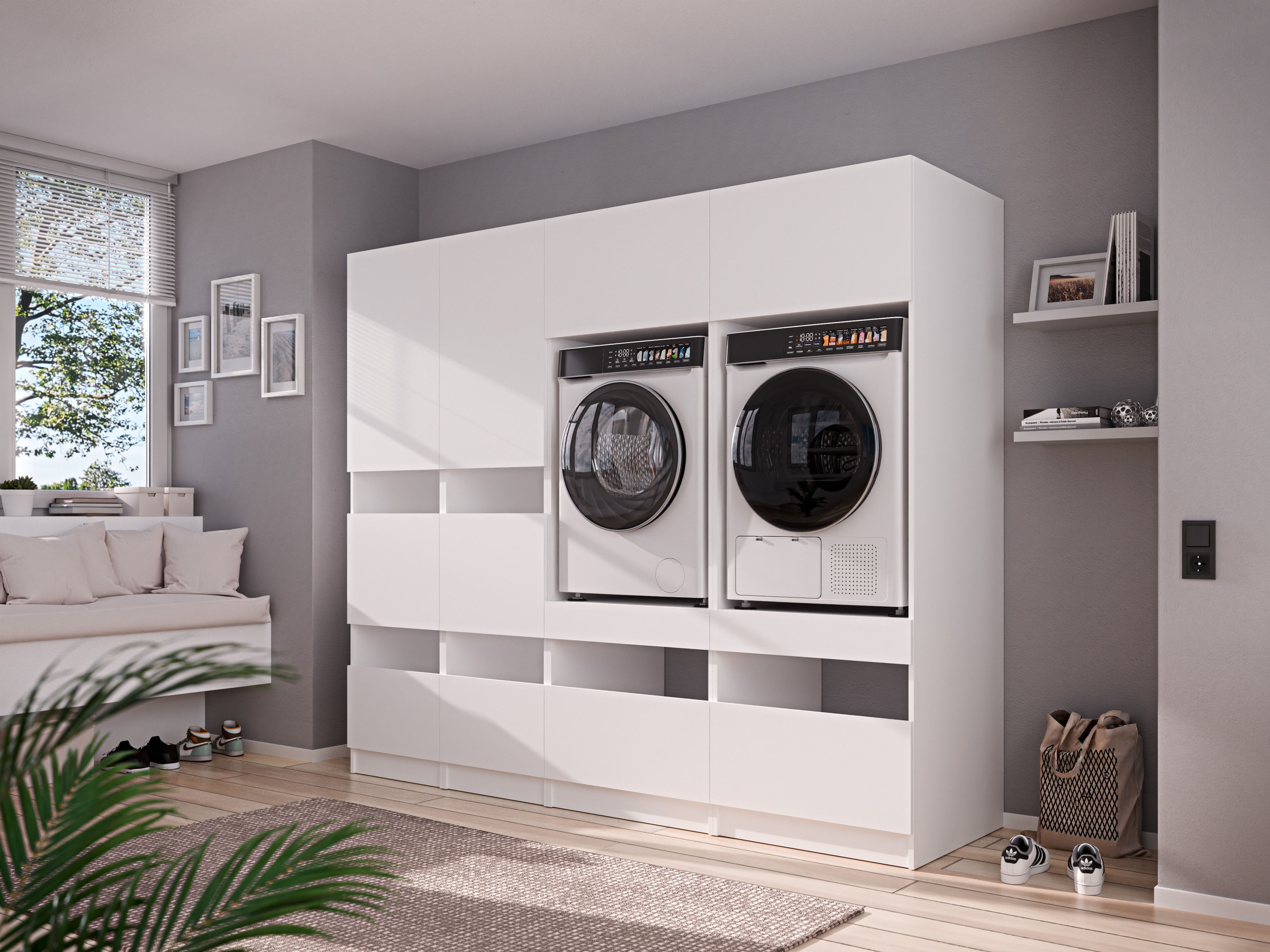 BASIC by Balculina Mehrzweckschrank-Set »Washhome B/T/H 236x68x200 cm« 4 Stk. tlg.