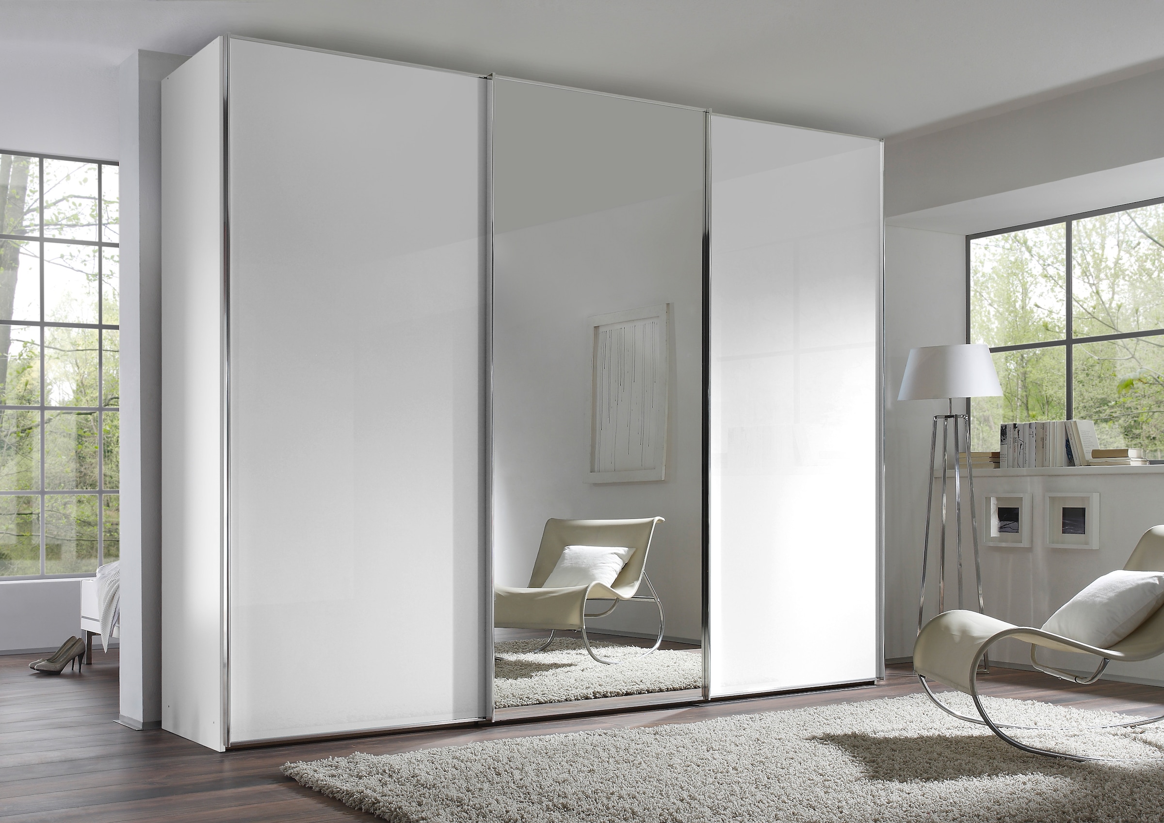 STAUD Schwebetürenschrank »Sinfonie Plus, edles Design in hochwertiger Qualität, Made in Germany« Mit Spiegeltür und vier verschiedenen Ausstattungsvarianten