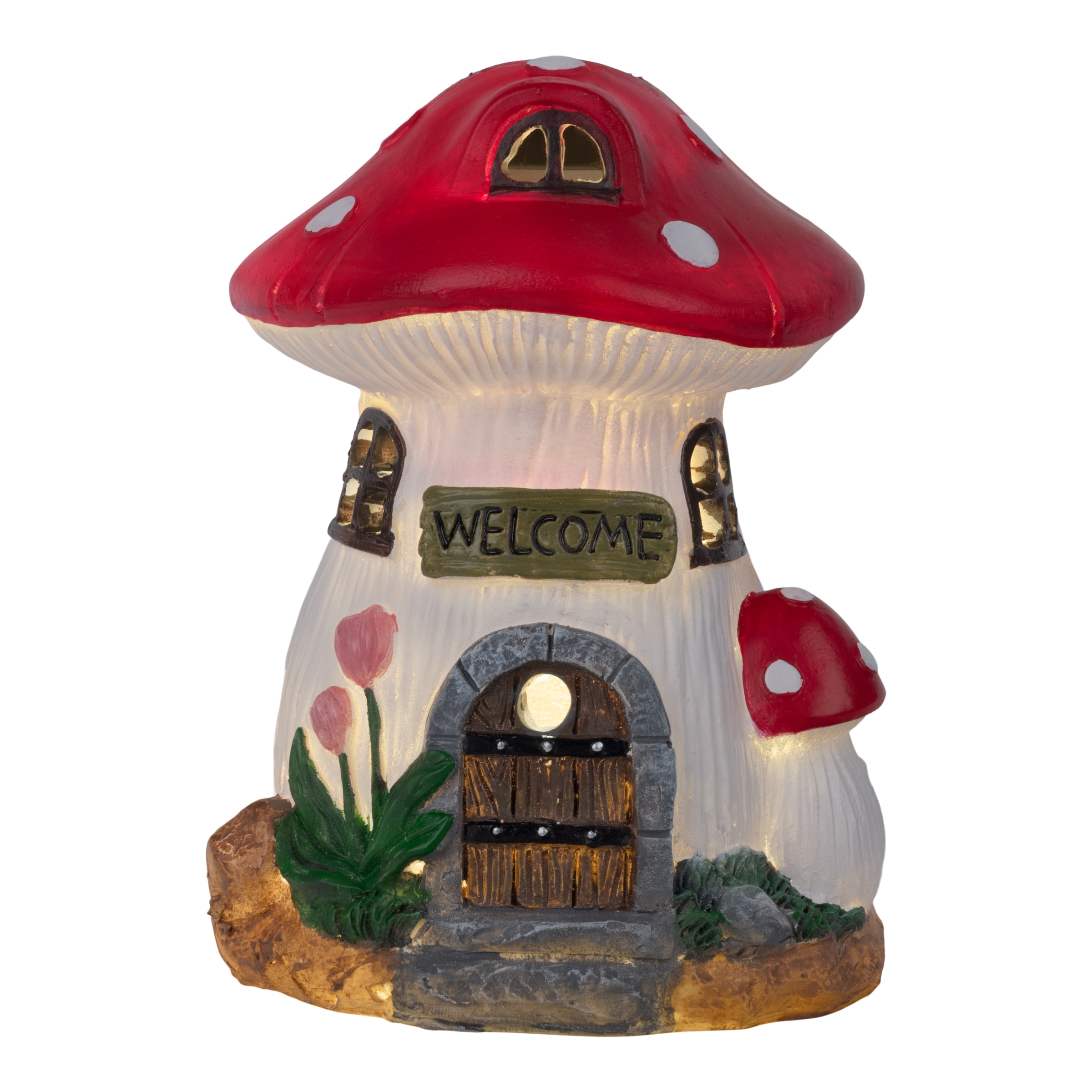 näve LED Solarleuchte »Mushroom« LED-Modul 1 Stk. Warmweiß Pilzhaus bunt, LED warmweiß, inkl. Druckschalter, H: 17,3cm, L/B: 13cm