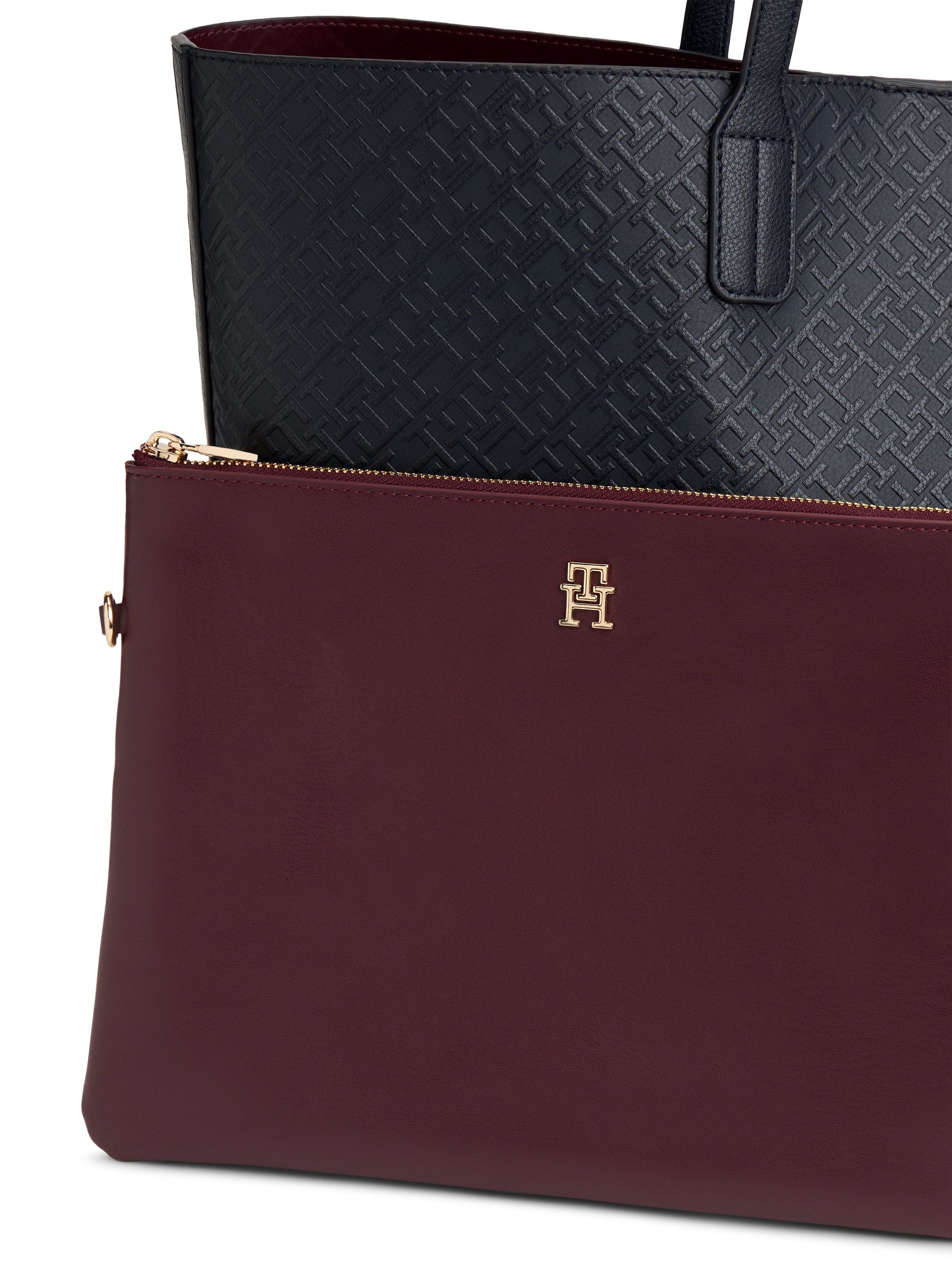 Tommy Hilfiger Tragetasche »TH ICON TOTE MONO« , Damen Schultertasche, Businesstasche mit doppeltem Tragegriff