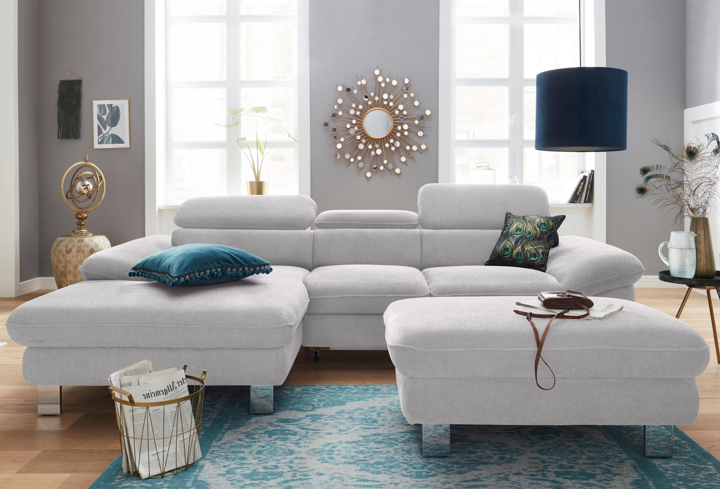 COTTA Ecksofa »Driver L-Form« mit Kopfteilverstellung, wahlweise mit Bettfunktion & Bettkasten