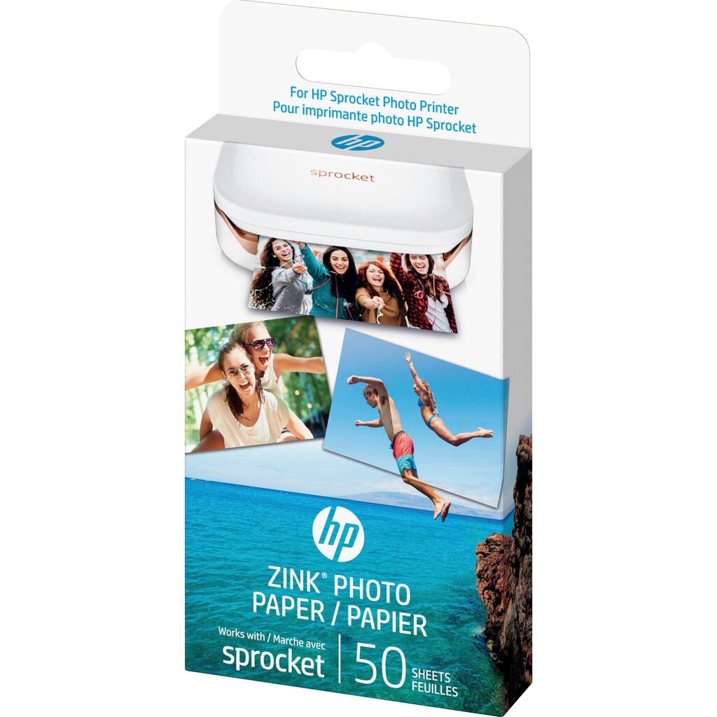 HP Fotopapier »1DE39A HP Sprocket«, 5,1 x 7,6 cm (2 x 3 Zoll)