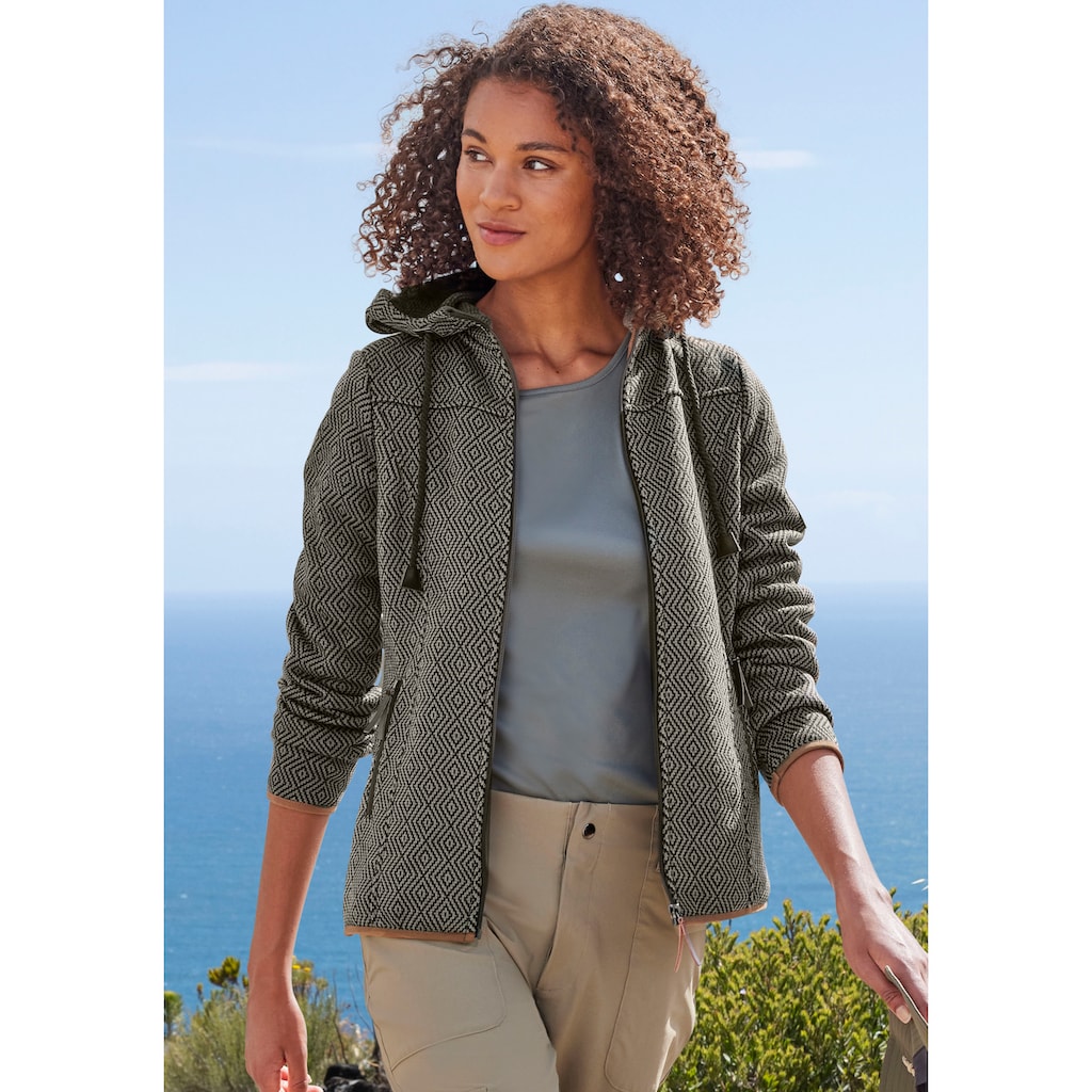 LASCANA ACTIVE Fleecejacke, mit Kapuze