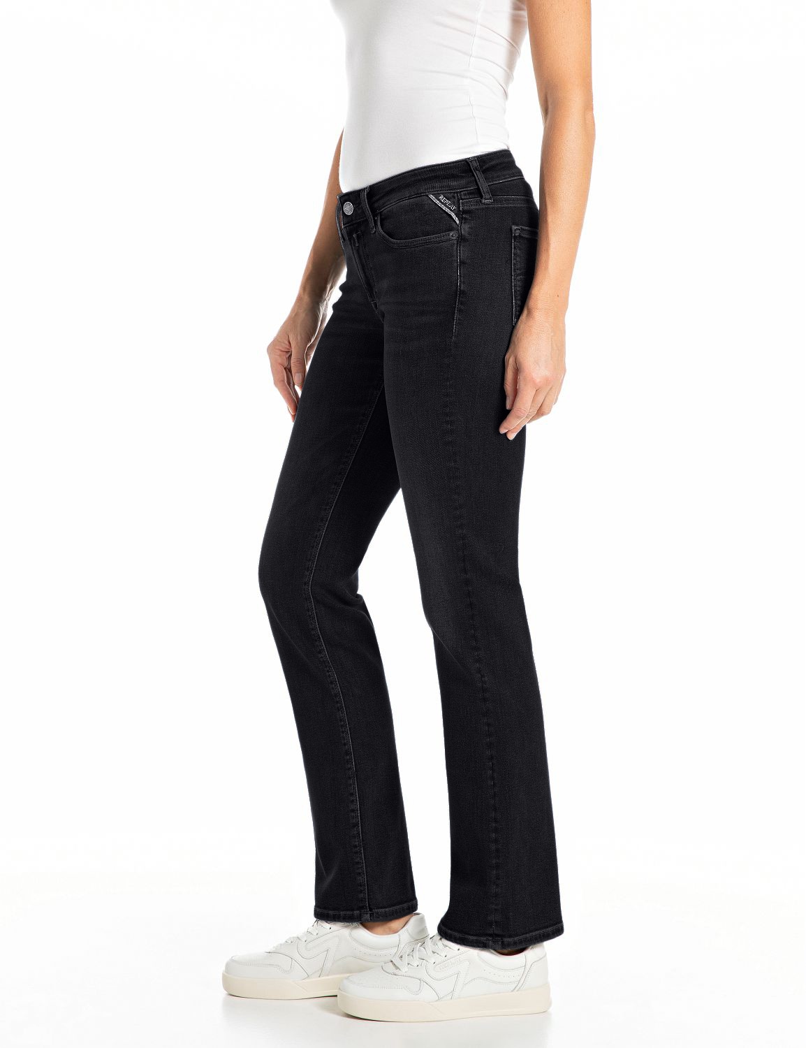 Replay Bootcut-Jeans »NEW LUZ« mit gesticktem R an der Gesäßtasche