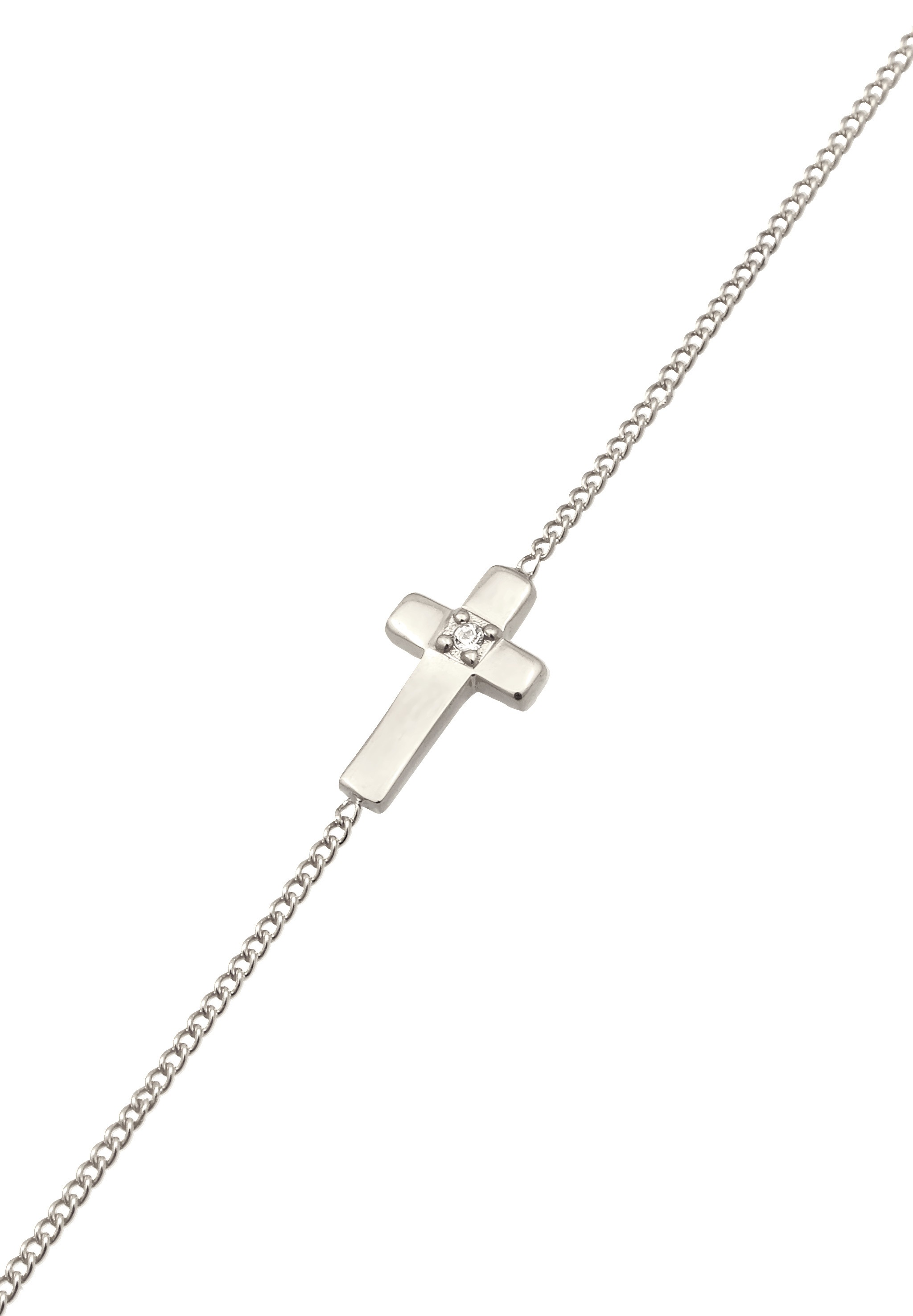 Elli Kette mit Anhänger »Halskette Kreuz mit Kristalle von Swarovski® Weiß, 925 Sterling Silber«