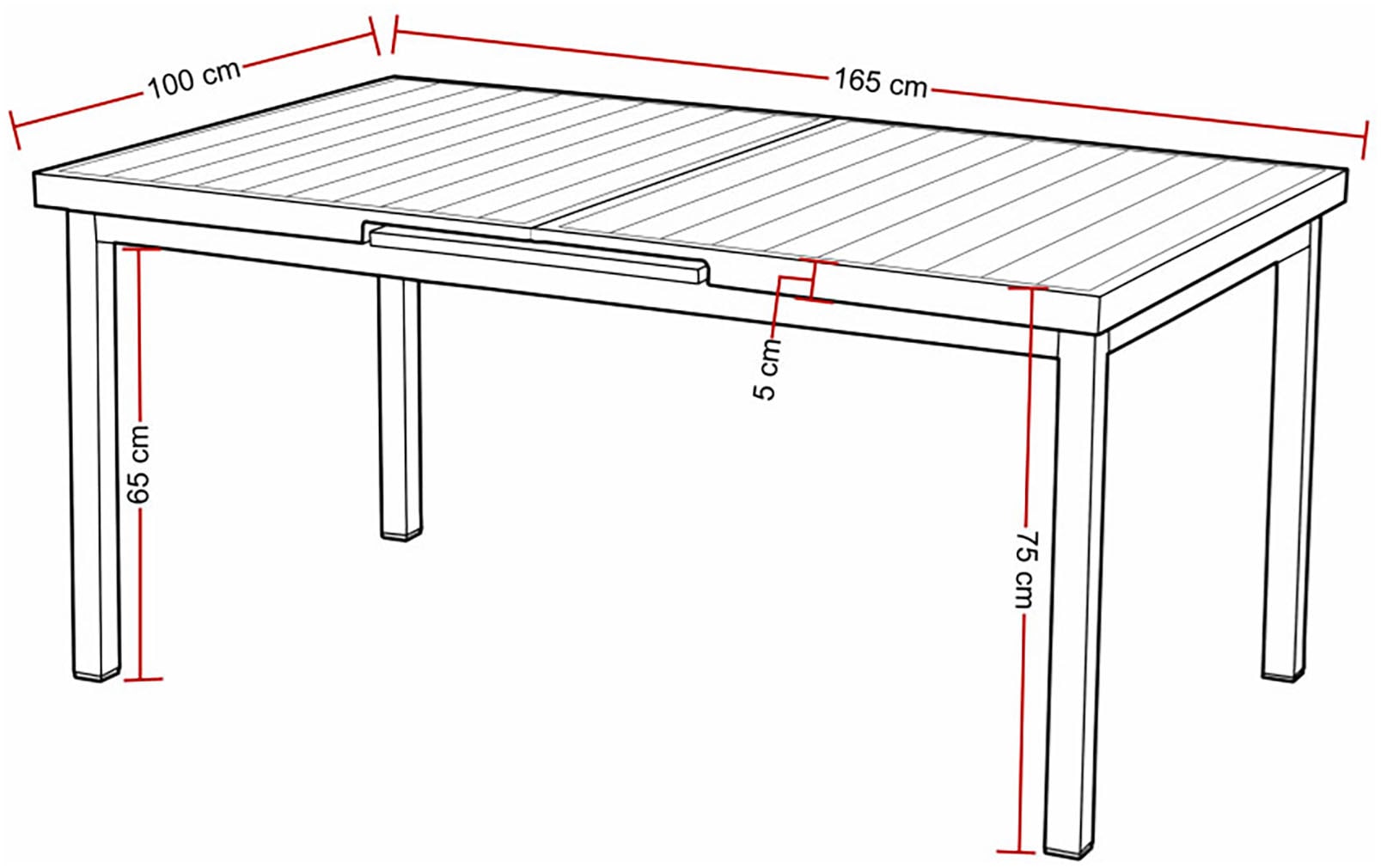 Destiny Garten-Essgruppe »MOLINO IMOLA 4 Se + Ausziehtisch 165/215x100cm, anthrazit« Set,  Aluminium, Rope, Polywood